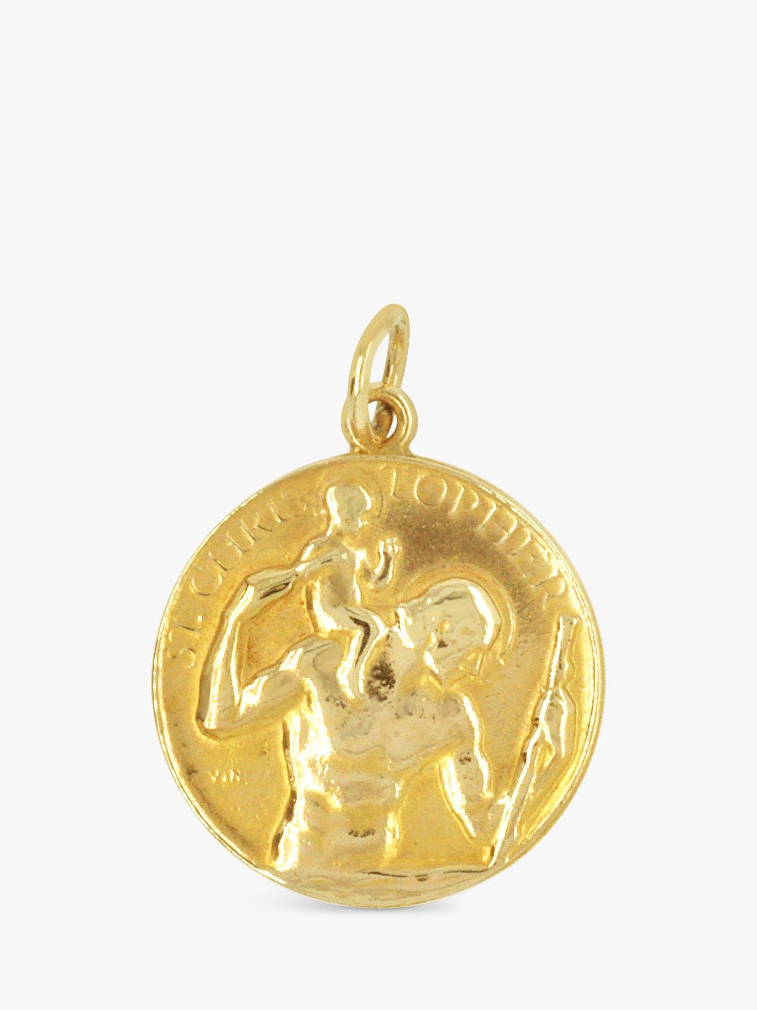 Product image 1 of 2, which shows Milton & Humble Jewellery Pre-Loved Paul Vincze St Christopher 9ct Yellow Gold Pendant, Dated 1961