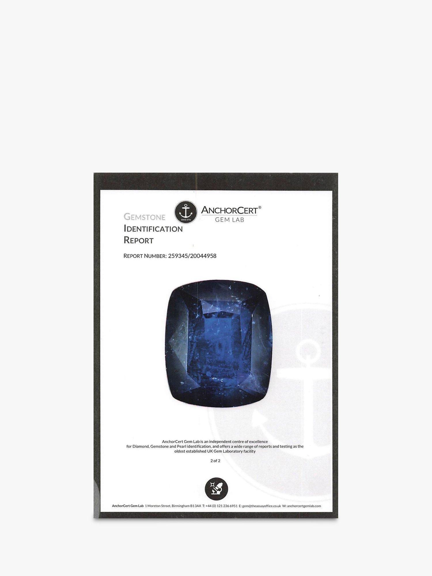 Product image 7 of 7, which shows Milton & Humble Jewellery Pre-Loved Cushion Cut Sapphire & Diamond Platinum Cocktail Ring