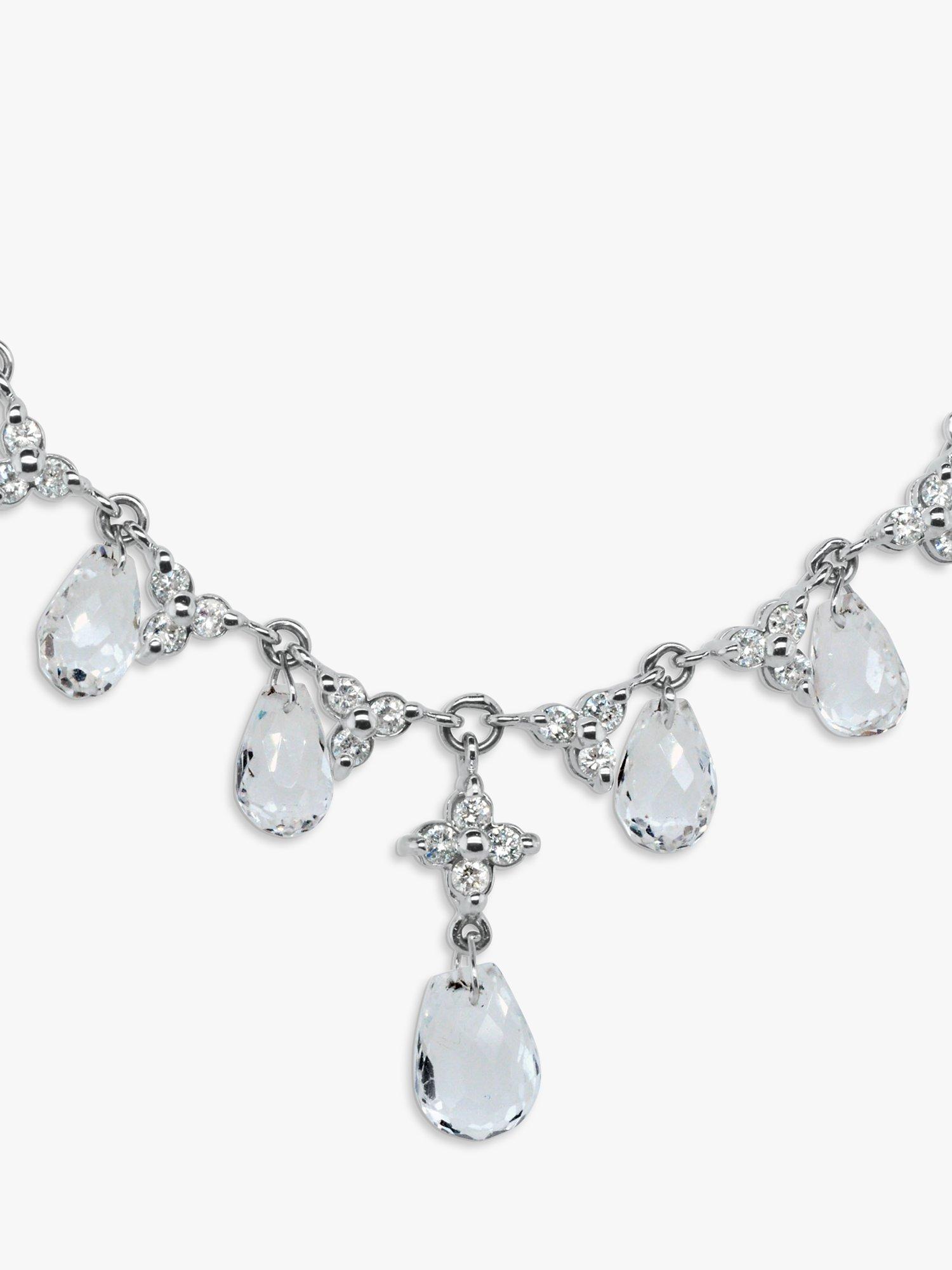 Product image 1 of 4, which shows Milton & Humble Jewellery Pre-Loved Topaz & Diamond Collar Necklace