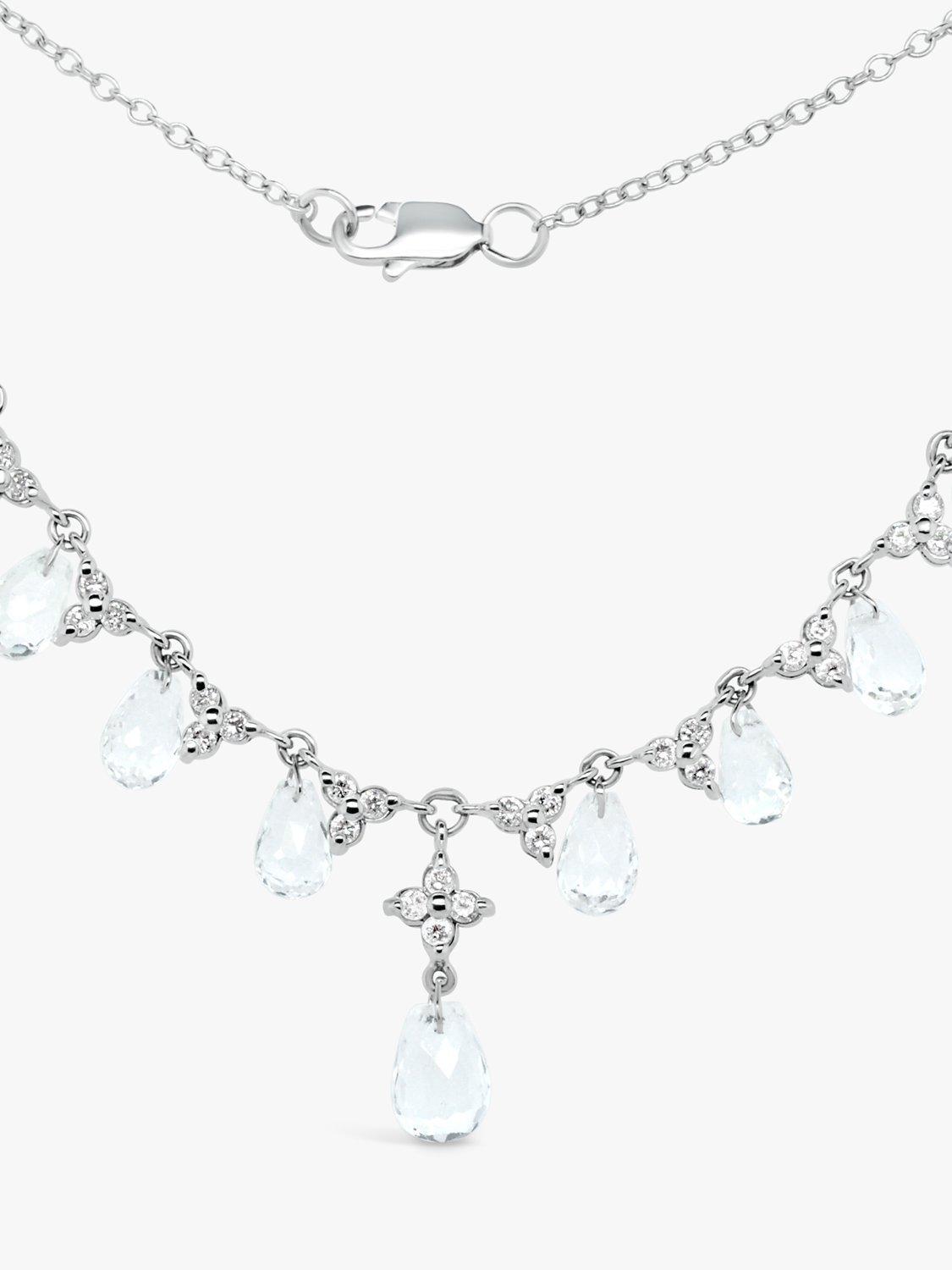 Product image 2 of 4, which shows Milton & Humble Jewellery Pre-Loved Topaz & Diamond Collar Necklace