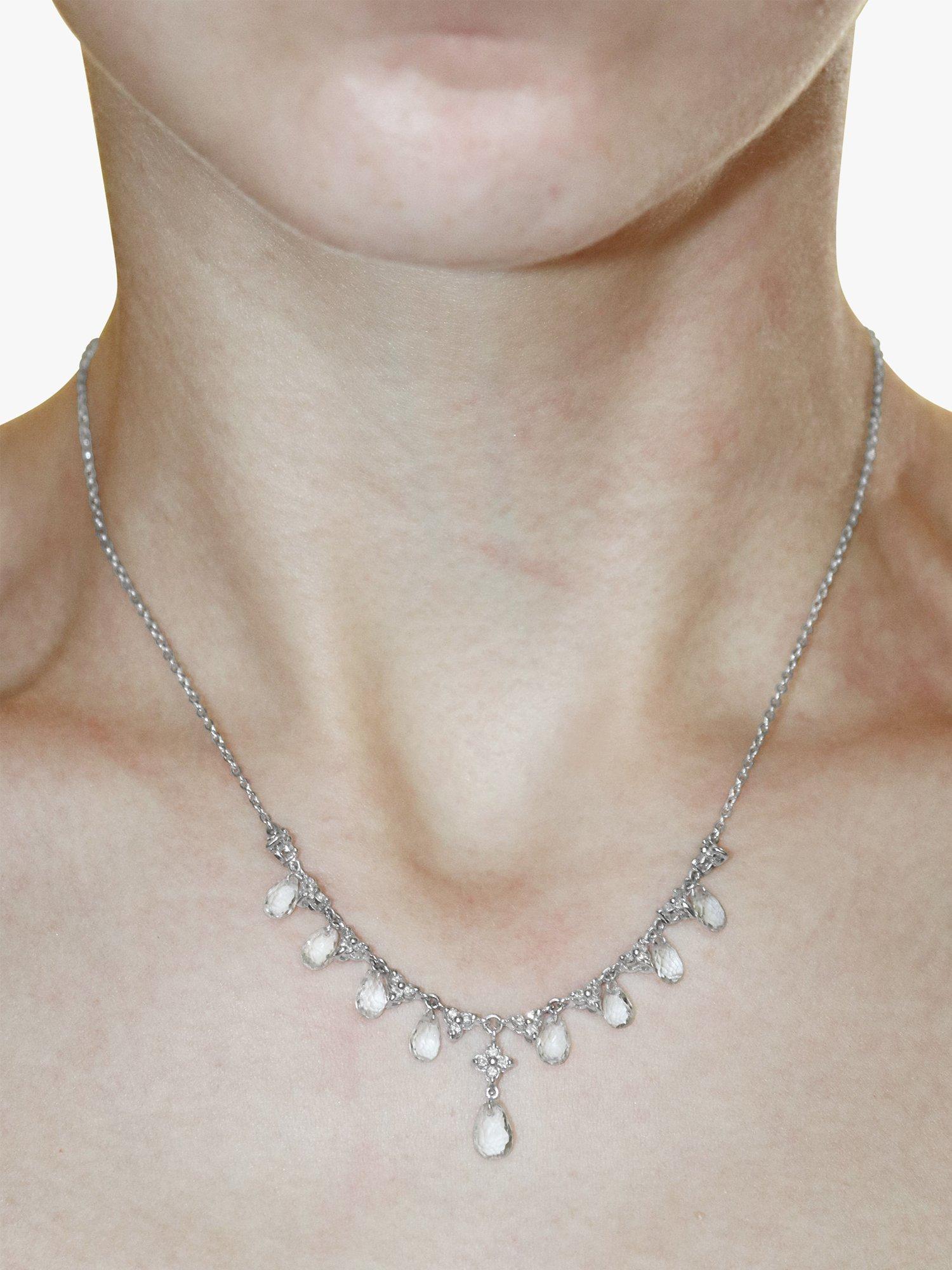 Product image 4 of 4, which shows Milton & Humble Jewellery Pre-Loved Topaz & Diamond Collar Necklace