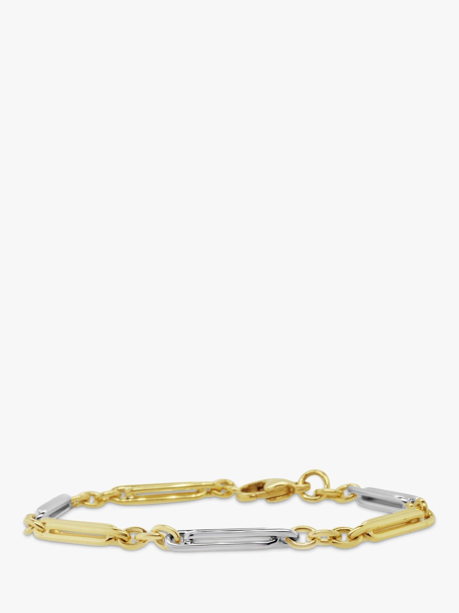 Product image 1 of 3, which shows Milton & Humble Jewellery Pre-Loved Sheldon Bloomfield Ltd 9ct White & Yellow Gold Link Bracelet, Dated Birmingham 1994