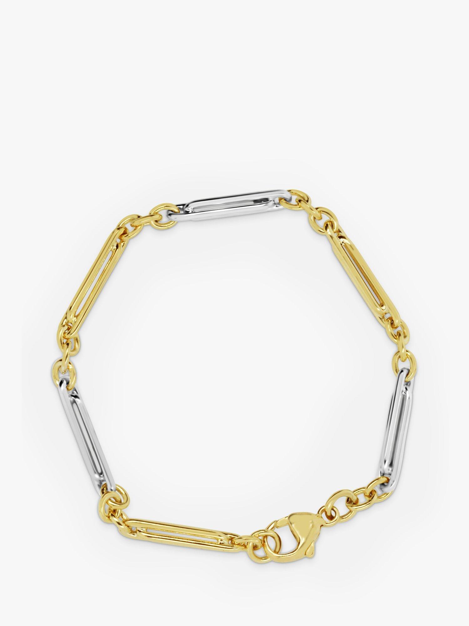 Product image 2 of 3, which shows Milton & Humble Jewellery Pre-Loved Sheldon Bloomfield Ltd 9ct White & Yellow Gold Link Bracelet, Dated Birmingham 1994