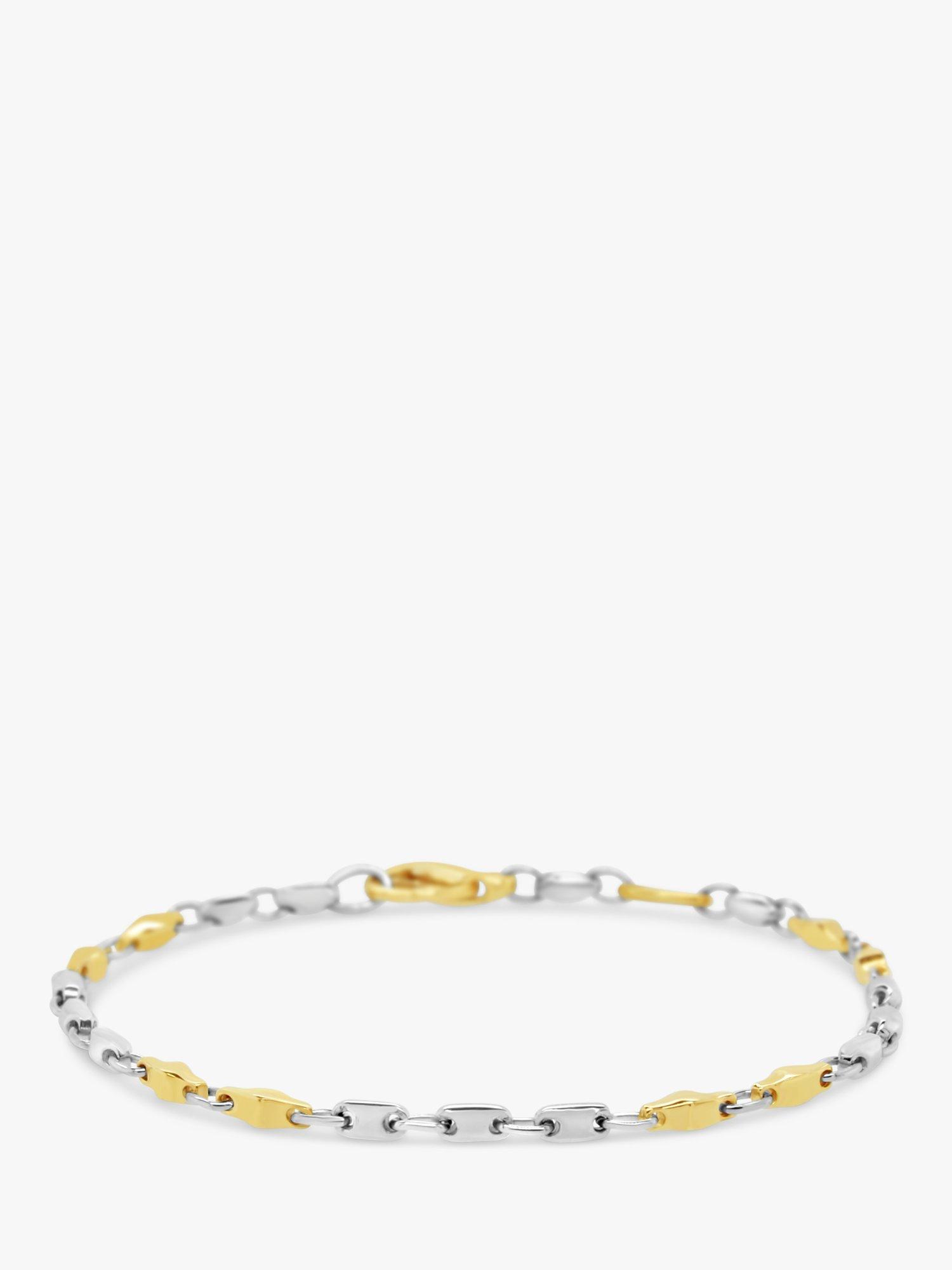 Product image 1 of 4, which shows Milton & Humble Jewellery Pre-Loved 9ct White & Yellow Gold Link Bracelet