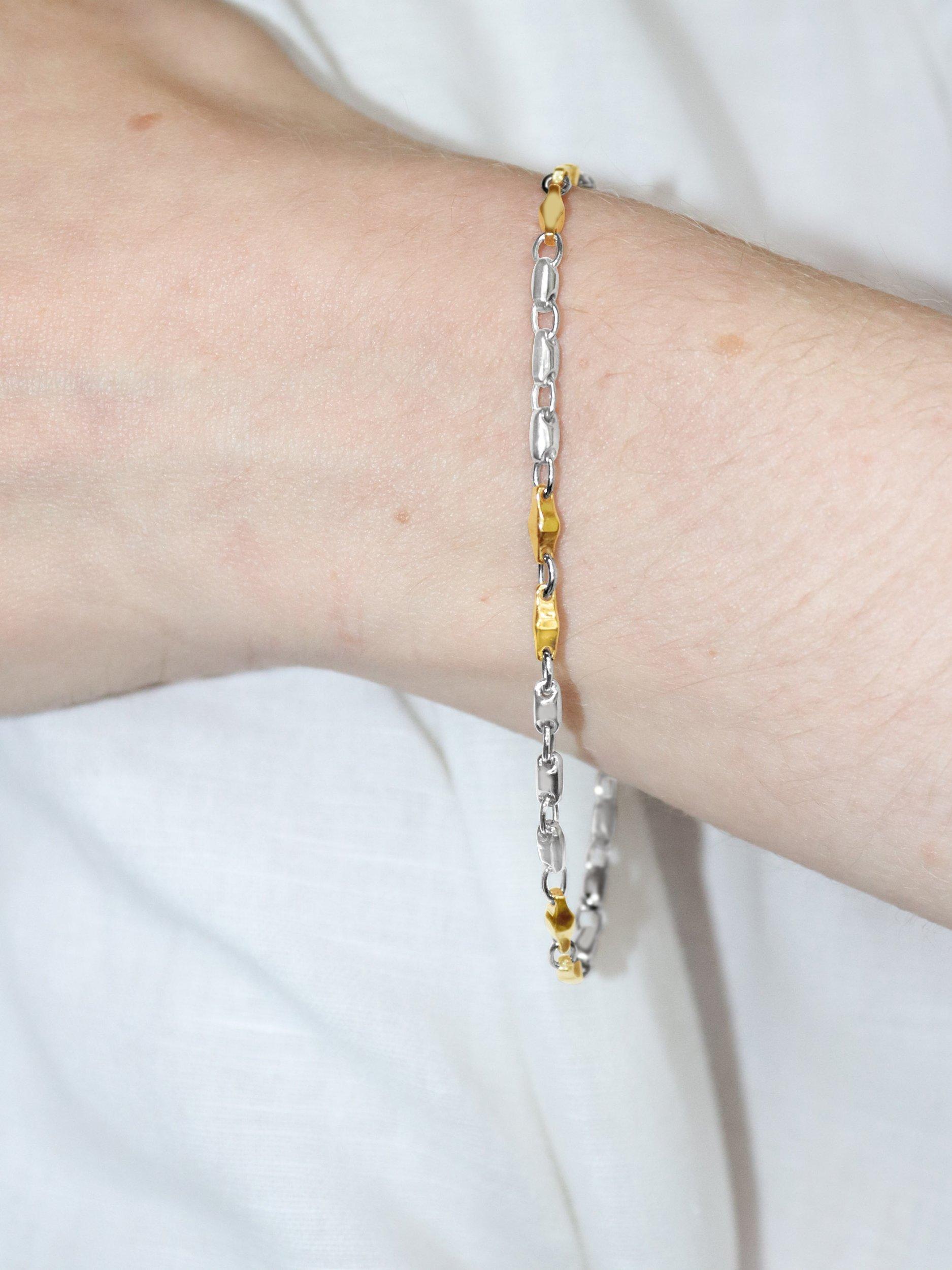 Product image 4 of 4, which shows Milton & Humble Jewellery Pre-Loved 9ct White & Yellow Gold Link Bracelet