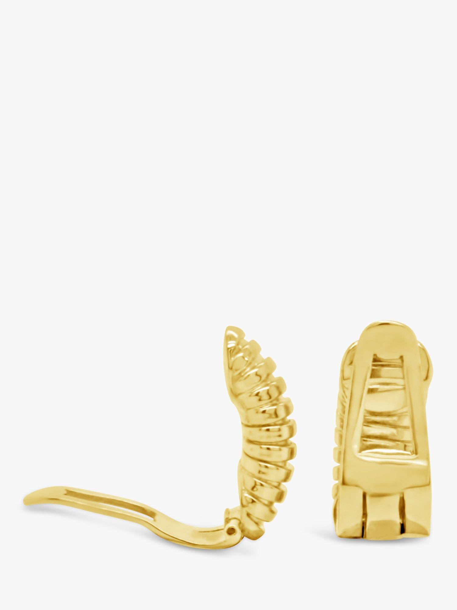 Product image 3 of 4, which shows Milton & Humble Jewellery Pre-Loved 9ct Yellow Gold Ribbed Clip-On Earrings