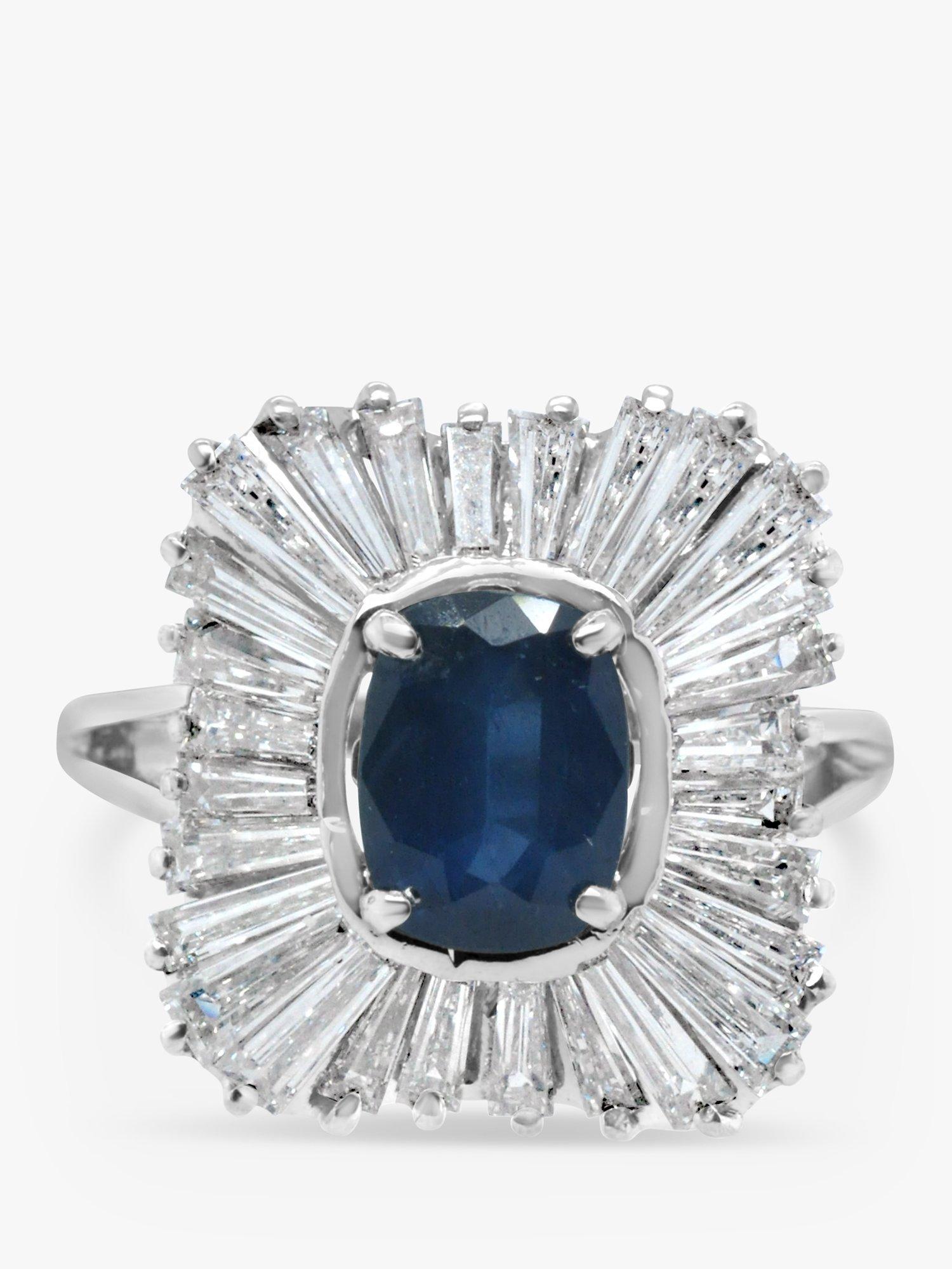 Product image 1 of 4, which shows Milton & Humble Jewellery Pre-Loved Ballerina Cluster Sapphire & Diamond Cocktail Ring