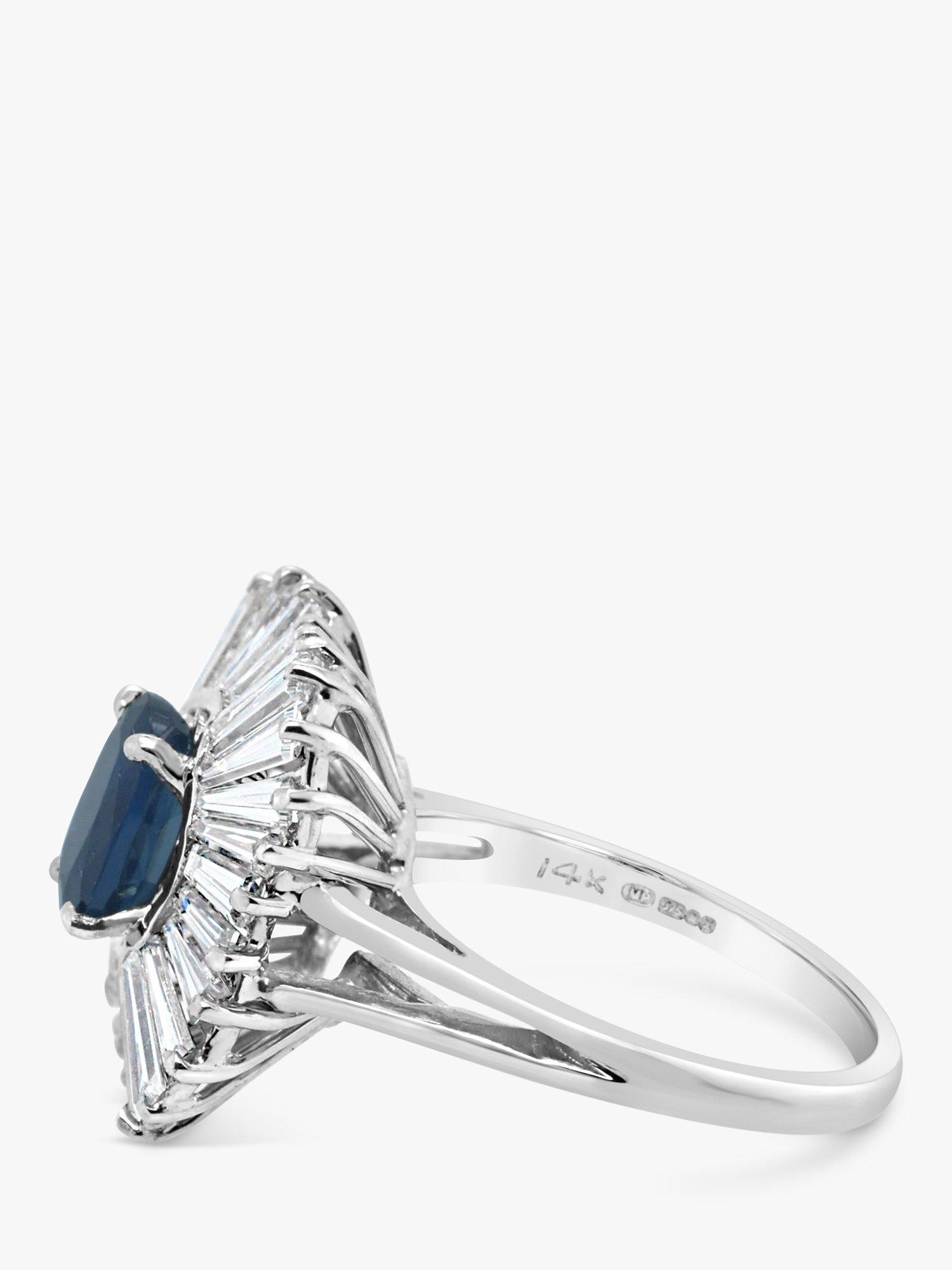 Product image 2 of 4, which shows Milton & Humble Jewellery Pre-Loved Ballerina Cluster Sapphire & Diamond Cocktail Ring