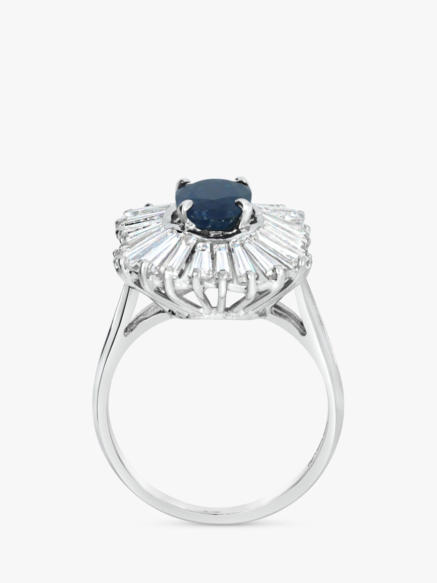 Product image 3 of 4, which shows Milton & Humble Jewellery Pre-Loved Ballerina Cluster Sapphire & Diamond Cocktail Ring