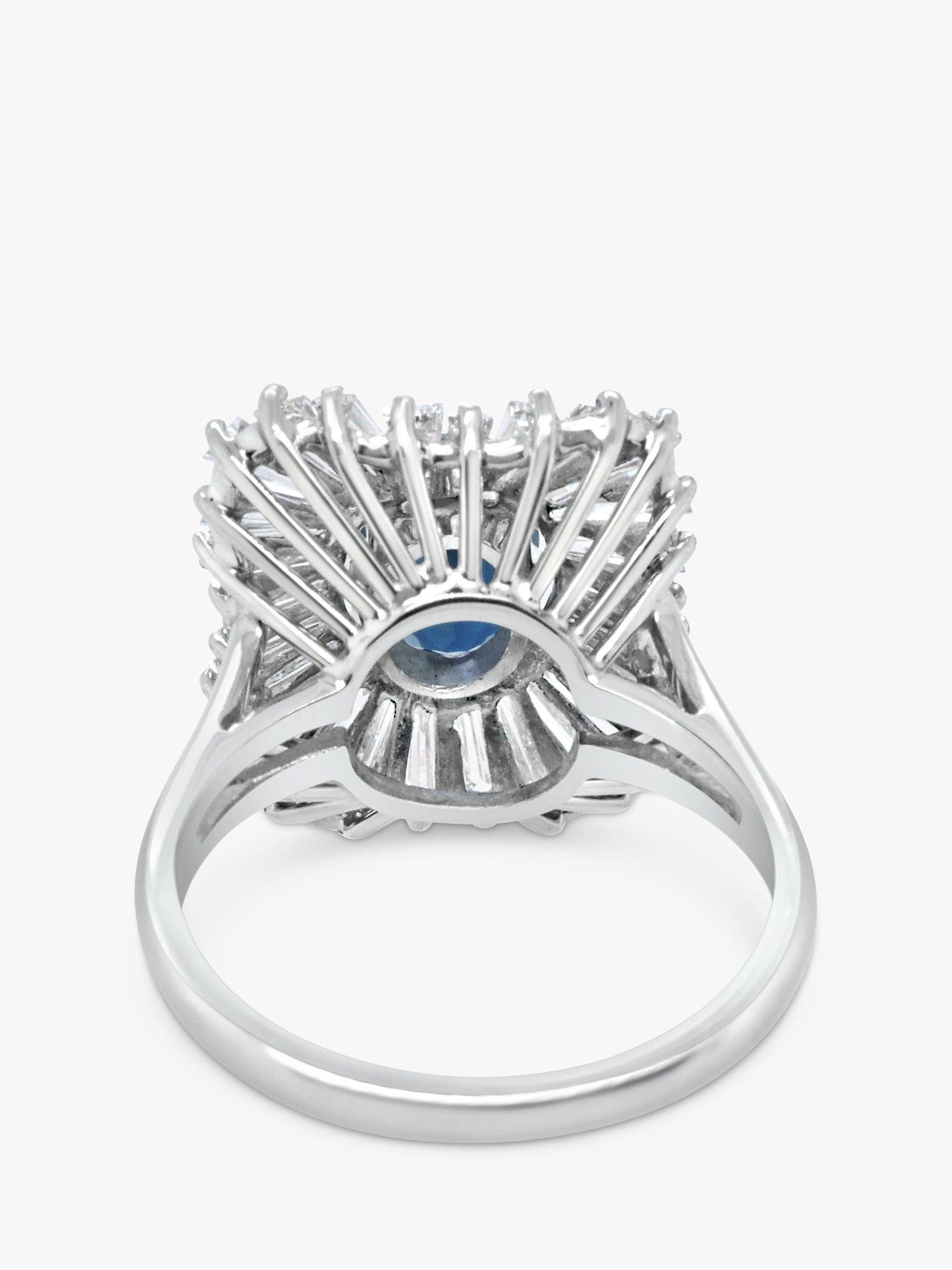 Product image 4 of 4, which shows Milton & Humble Jewellery Pre-Loved Ballerina Cluster Sapphire & Diamond Cocktail Ring