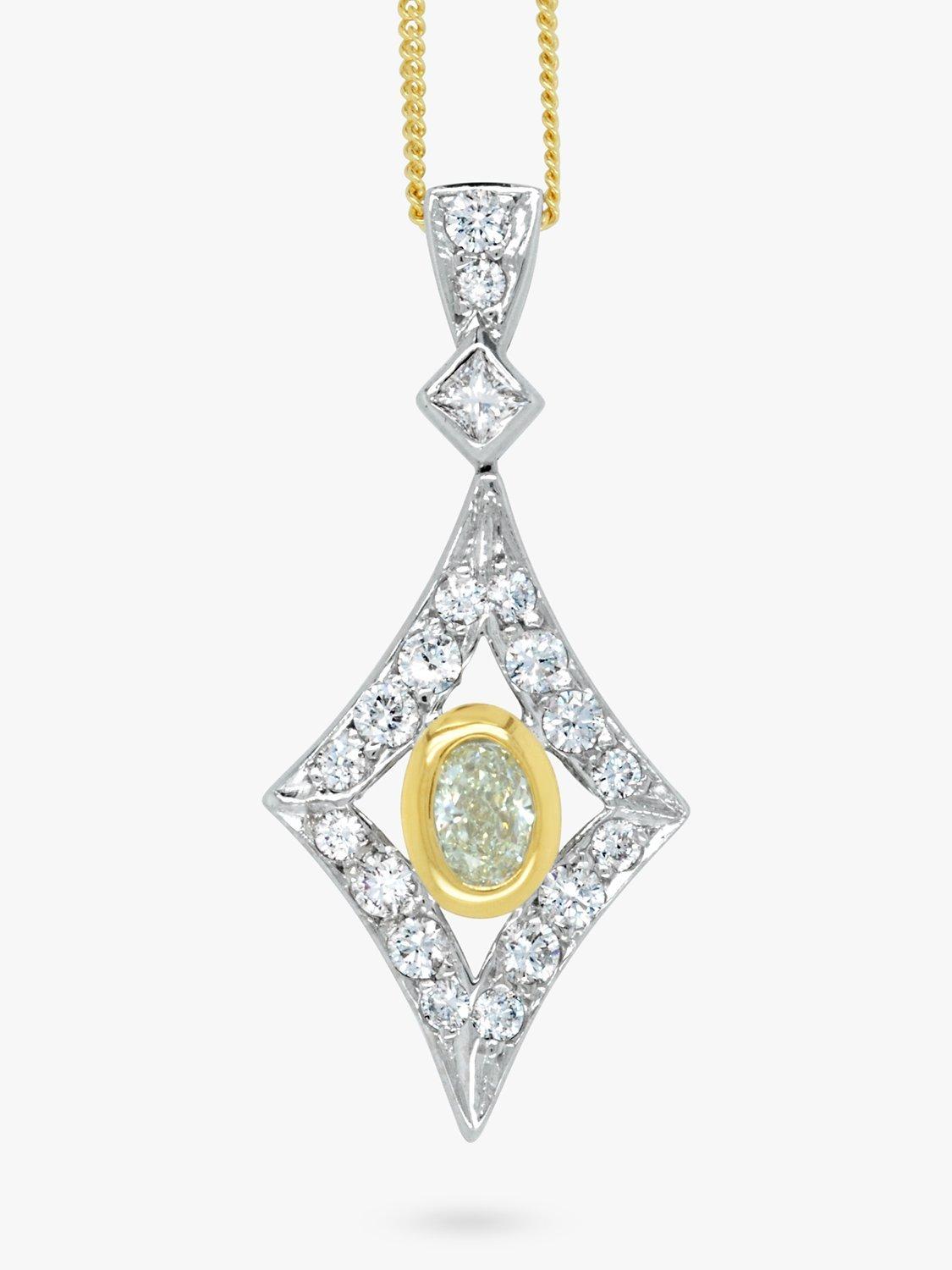 Product image 1 of 6, which shows Milton & Humble Jewellery Pre-Loved 18ct White & Yellow Gold Pendant Necklace