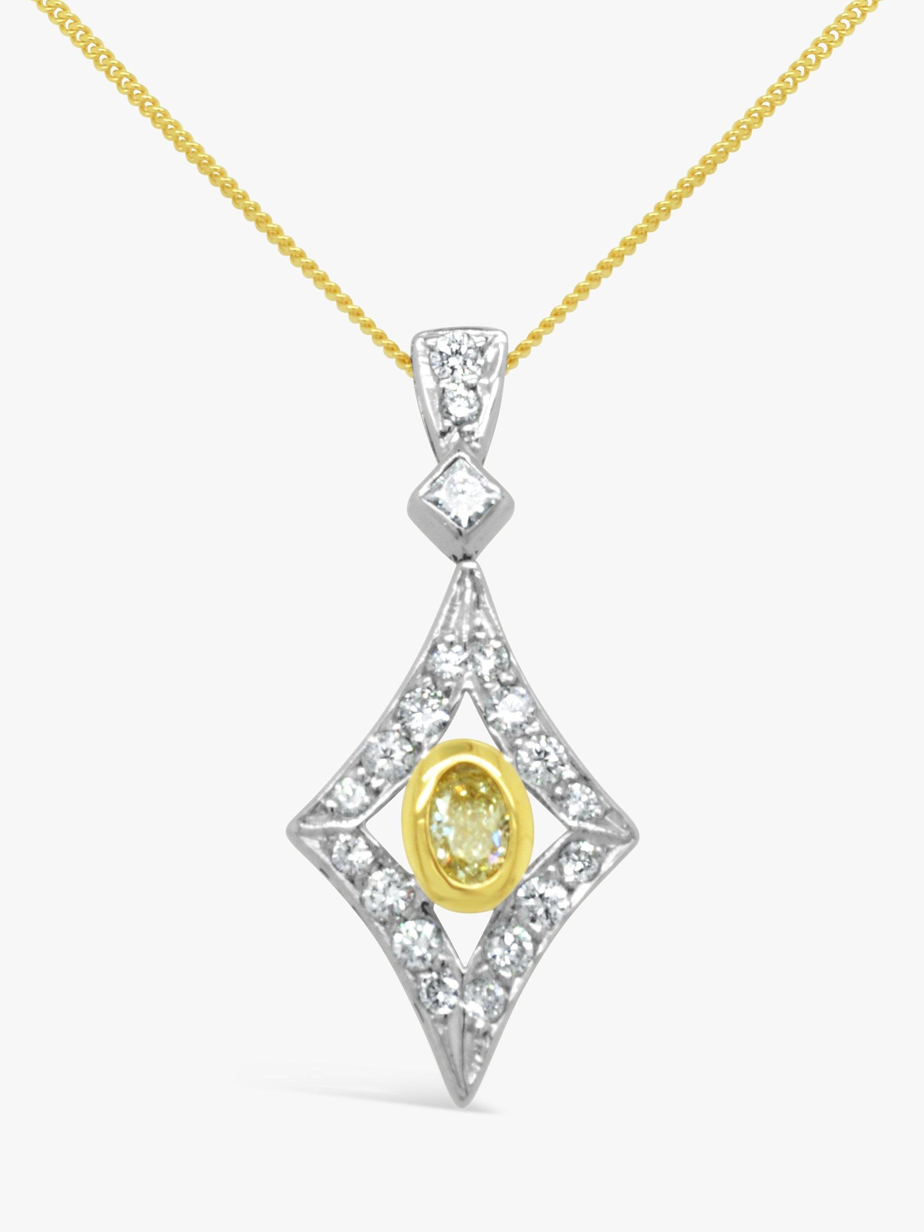 Product image 2 of 6, which shows Milton & Humble Jewellery Pre-Loved 18ct White & Yellow Gold Pendant Necklace