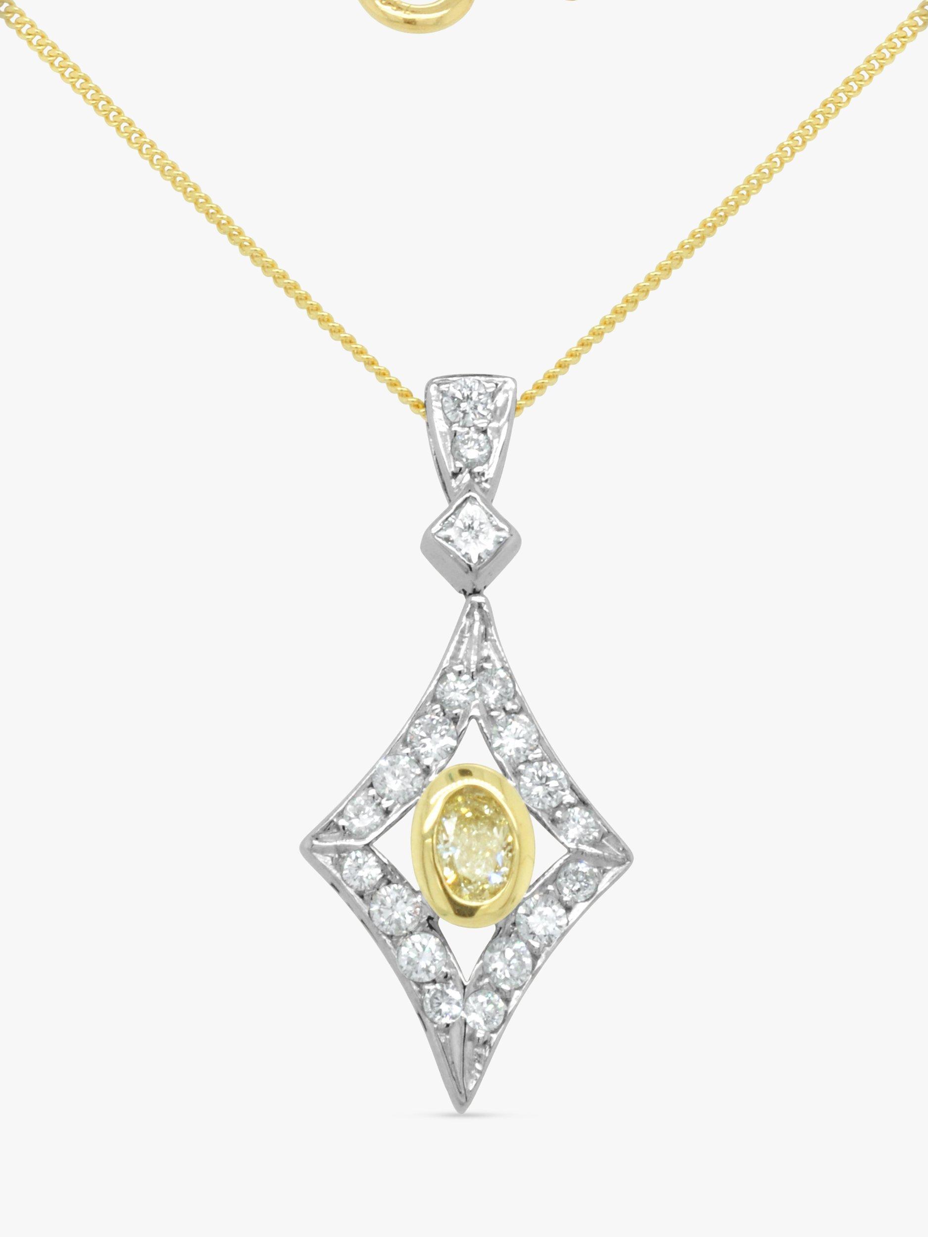 Product image 3 of 6, which shows Milton & Humble Jewellery Pre-Loved 18ct White & Yellow Gold Pendant Necklace