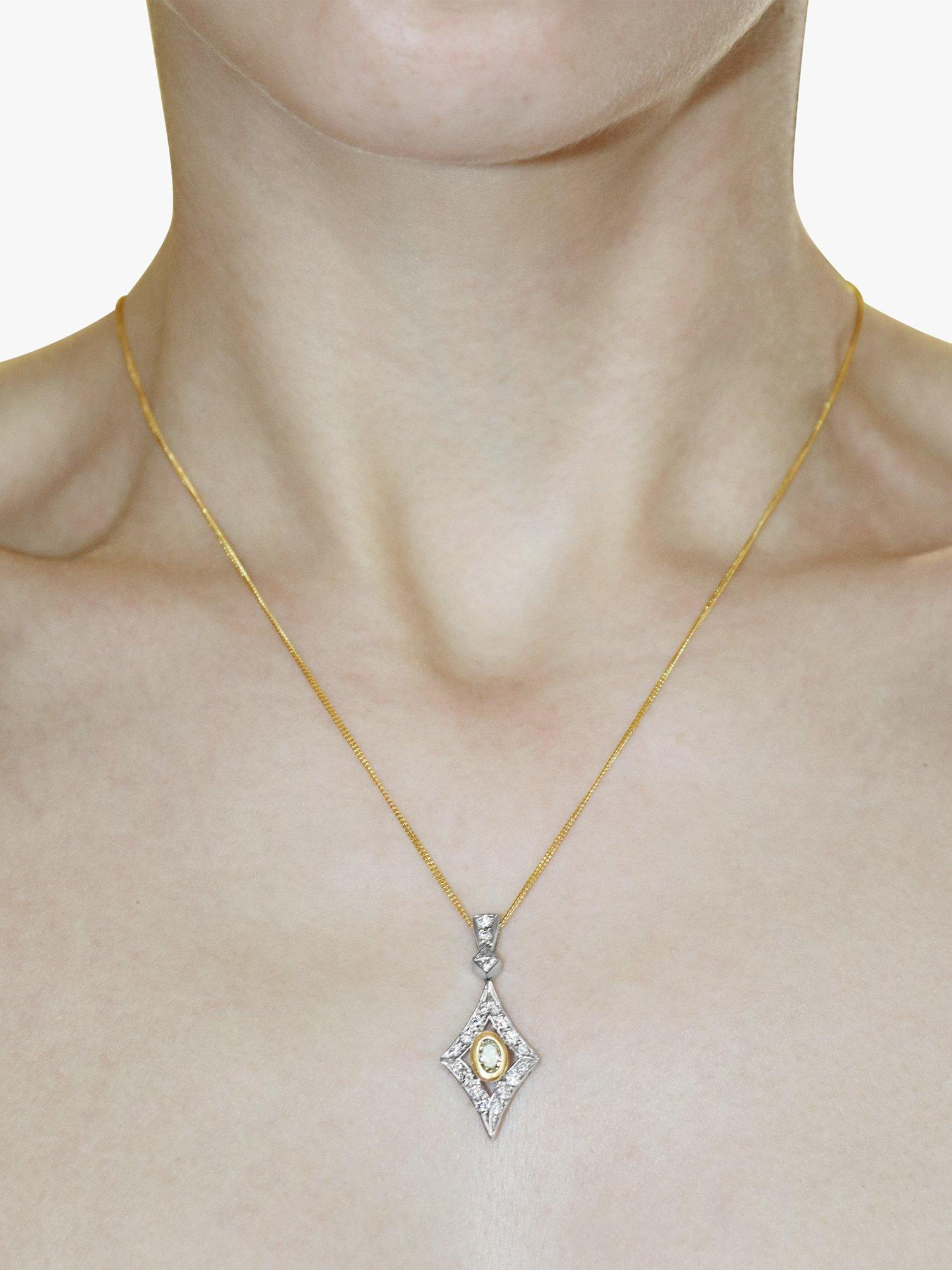 Product image 4 of 6, which shows Milton & Humble Jewellery Pre-Loved 18ct White & Yellow Gold Pendant Necklace