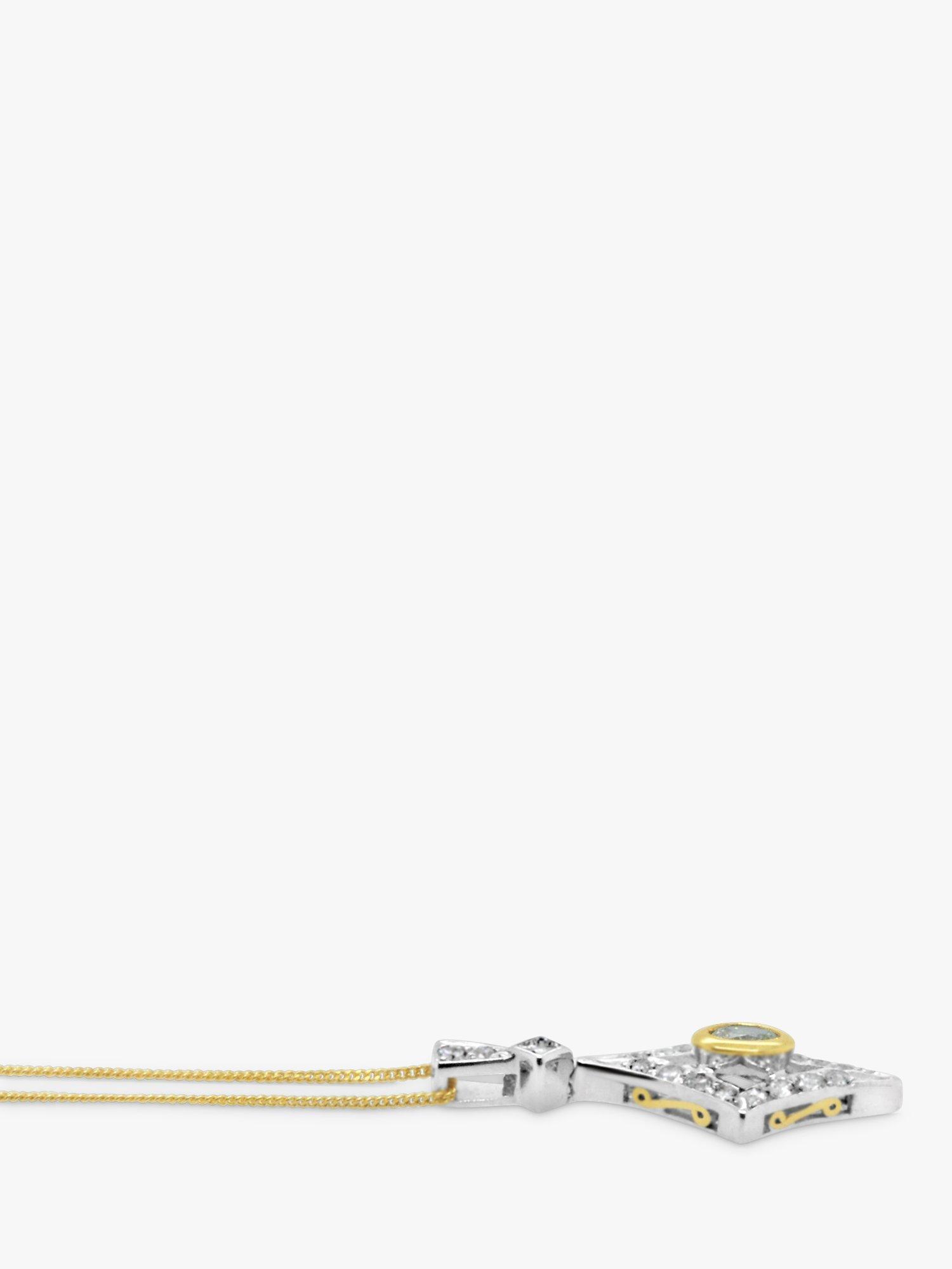 Product image 5 of 6, which shows Milton & Humble Jewellery Pre-Loved 18ct White & Yellow Gold Pendant Necklace