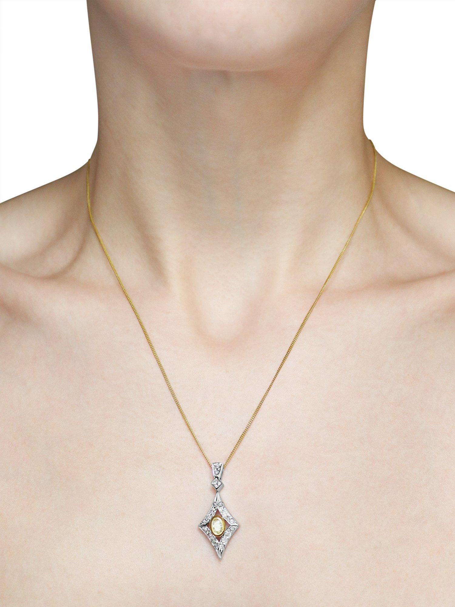 Product image 6 of 6, which shows Milton & Humble Jewellery Pre-Loved 18ct White & Yellow Gold Pendant Necklace