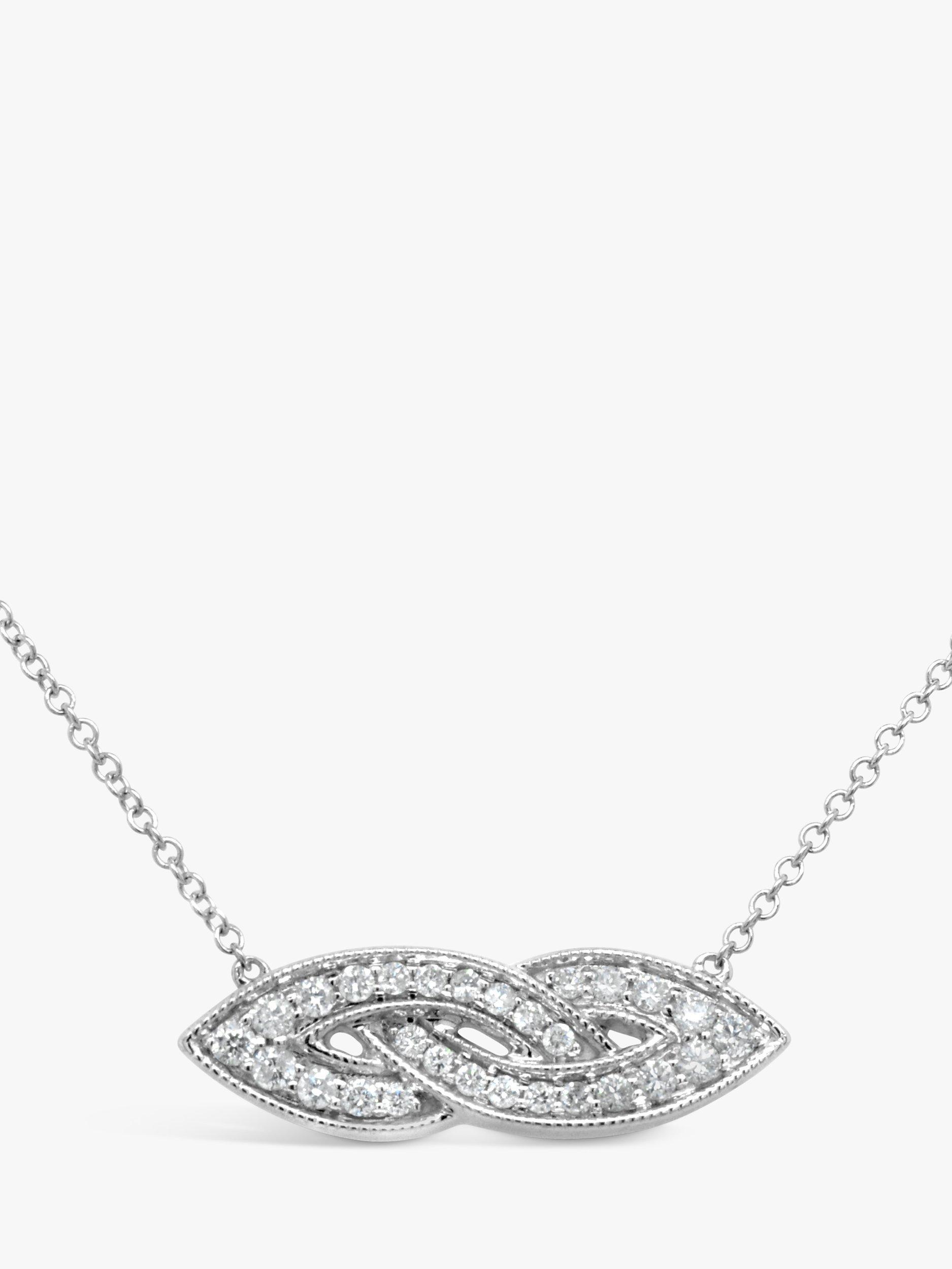 Product image 1 of 3, which shows Milton & Humble Jewellery Pre-Loved 14ct White Gold Diamond Infinity Pendant Necklace
