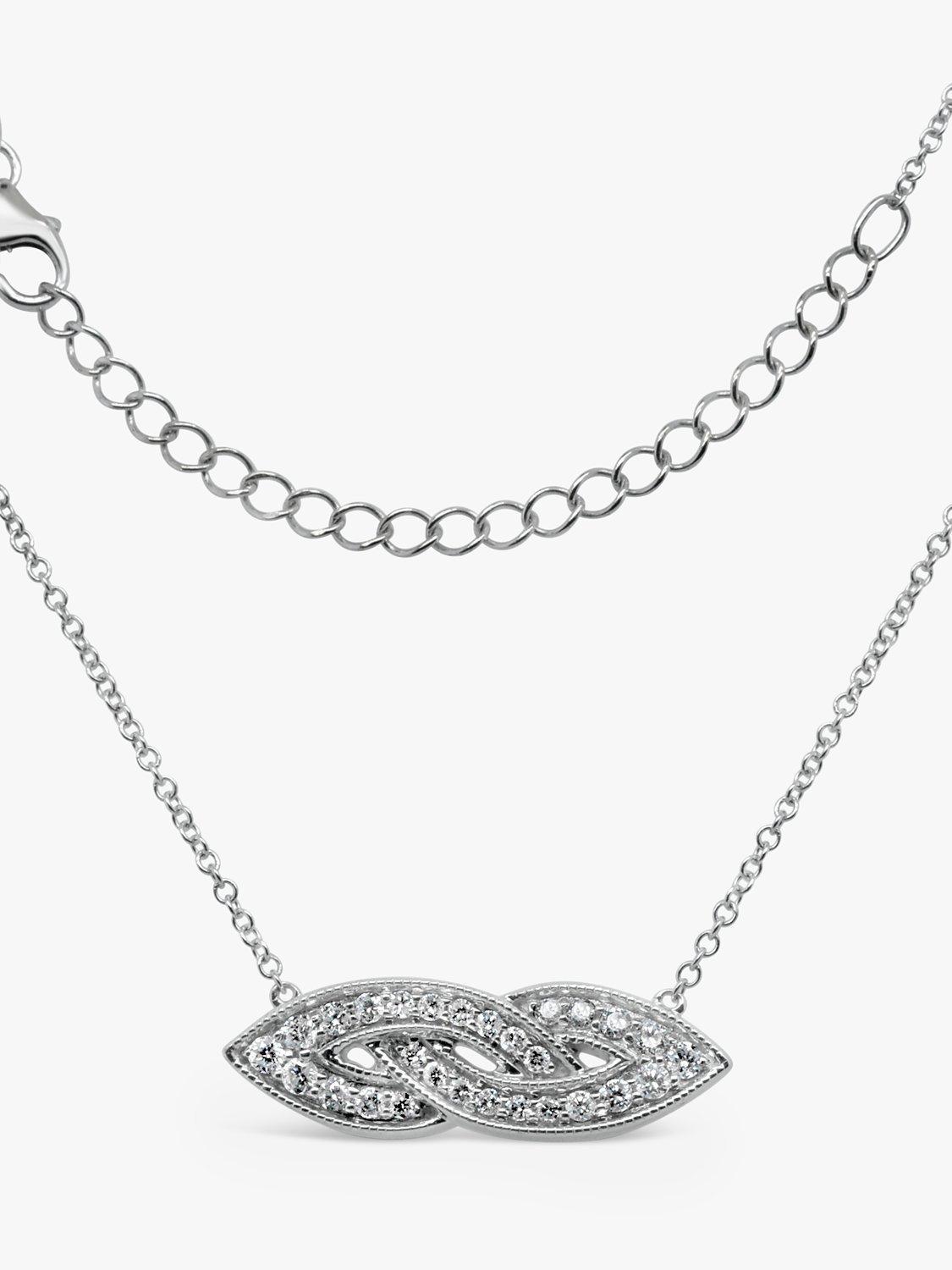 Product image 2 of 3, which shows Milton & Humble Jewellery Pre-Loved 14ct White Gold Diamond Infinity Pendant Necklace