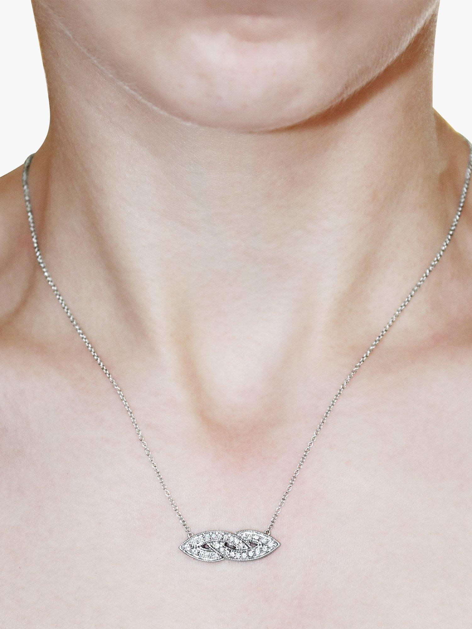Product image 3 of 3, which shows Milton & Humble Jewellery Pre-Loved 14ct White Gold Diamond Infinity Pendant Necklace