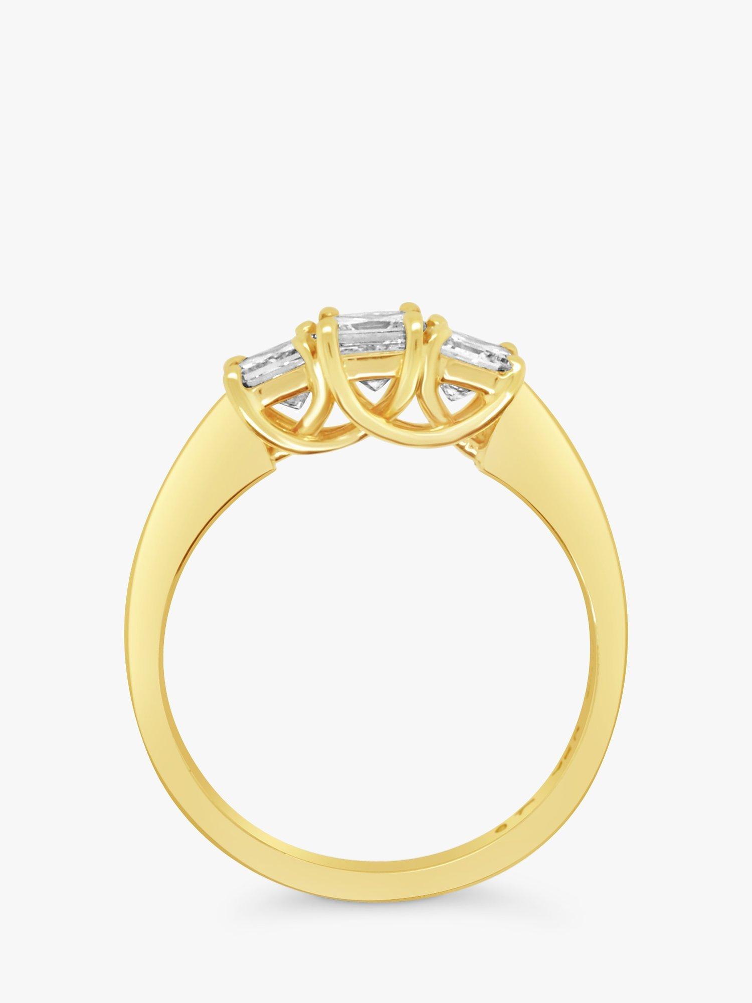Product image 5 of 5, which shows Milton & Humble Jewellery Pre-Loved 18ct Yellow Gold 3 Stone Princess Cut Diamond Ring