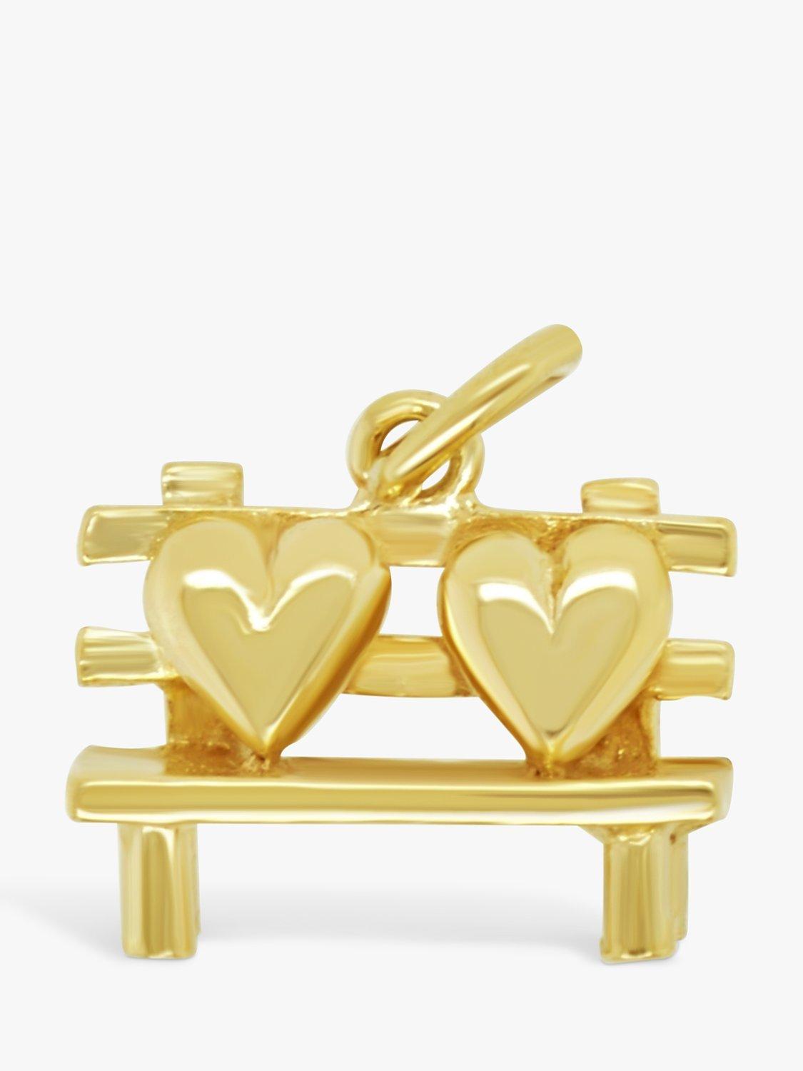 Milton & Humble Jewellery Pre-Loved 9ct Yellow Gold Two Hearts On A Bench Charm, Dated 1975