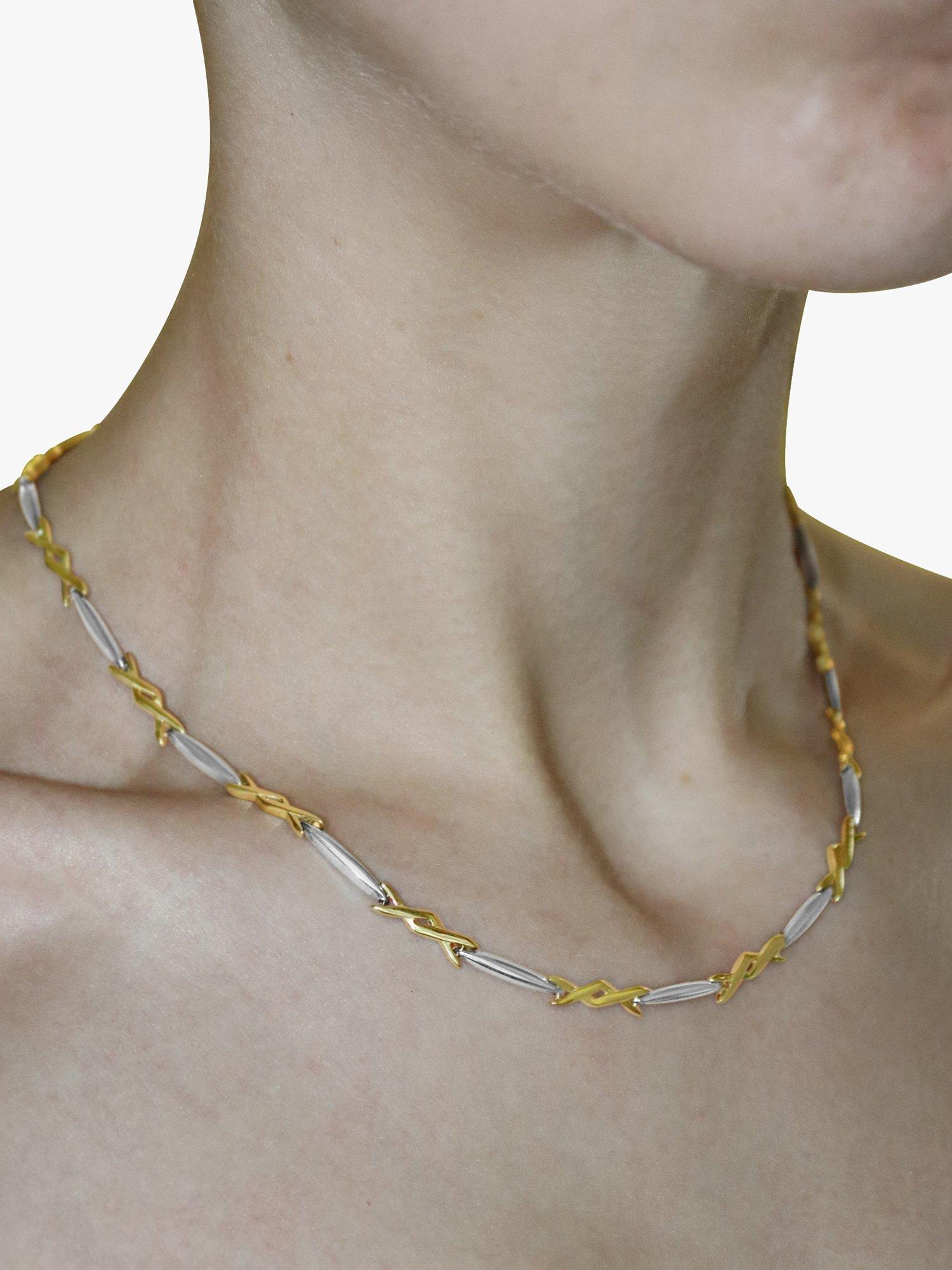 Product image 3 of 3, which shows Milton & Humble Jewellery Pre-Loved 9ct White & Yellow Gold Collar Necklace