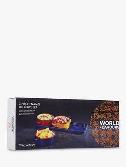Kitchen Craft World of Flavours Enamel Steel Dip Bowls Serving Set, Multi - view 2, Multi