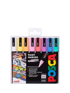 POSCA Medium Paint Marker PC-5M, Pack of 8, Pastels