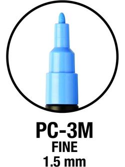 POSCA PC3M Sparkling Ink Coloured Marker Pens, Pack of 8 - view 2, Multi