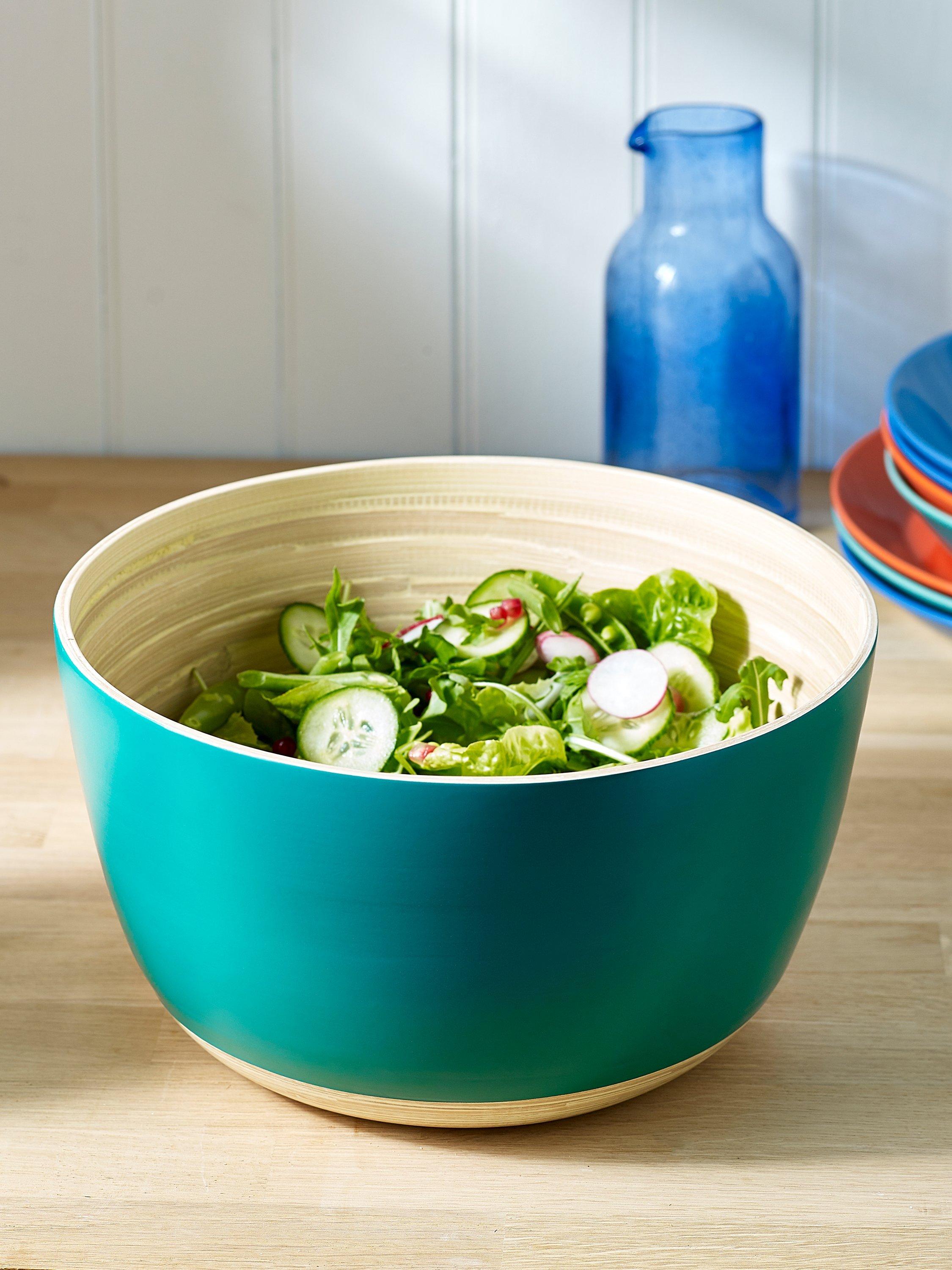 Sur La Table Colour Me Happy Bamboo Salad Bowl, 28cm, Green
