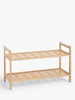 John Lewis Bamboo Shoe Rack, 2 Tier