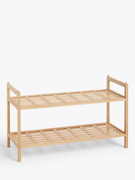 John Lewis Bamboo Shoe Rack, 2 Tier, Bamboo