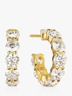 Sif Jakobs Jewellery Belluno Creolo Cubic Zirconia Hoop Earrings, Gold/Clear