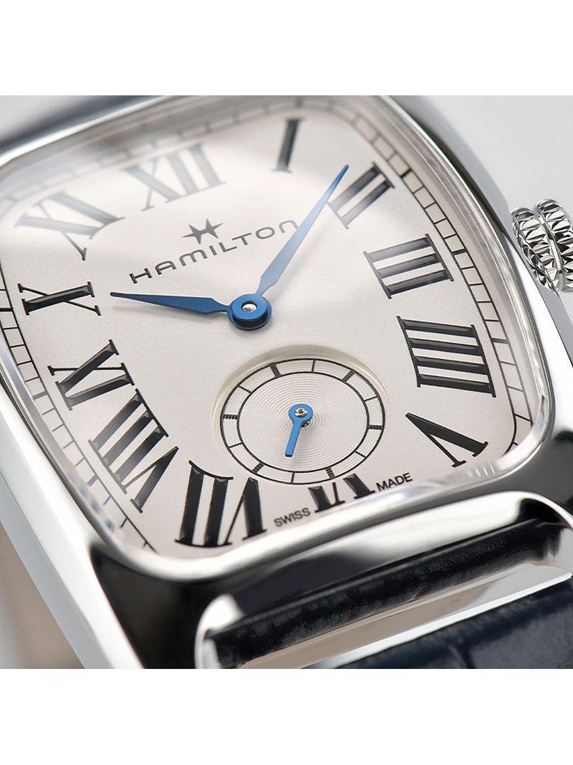 Product image 2 of 4, which shows Hamilton H13421611 Men's American Classic Boulton Small Second Leather Strap Watch, Blue/White