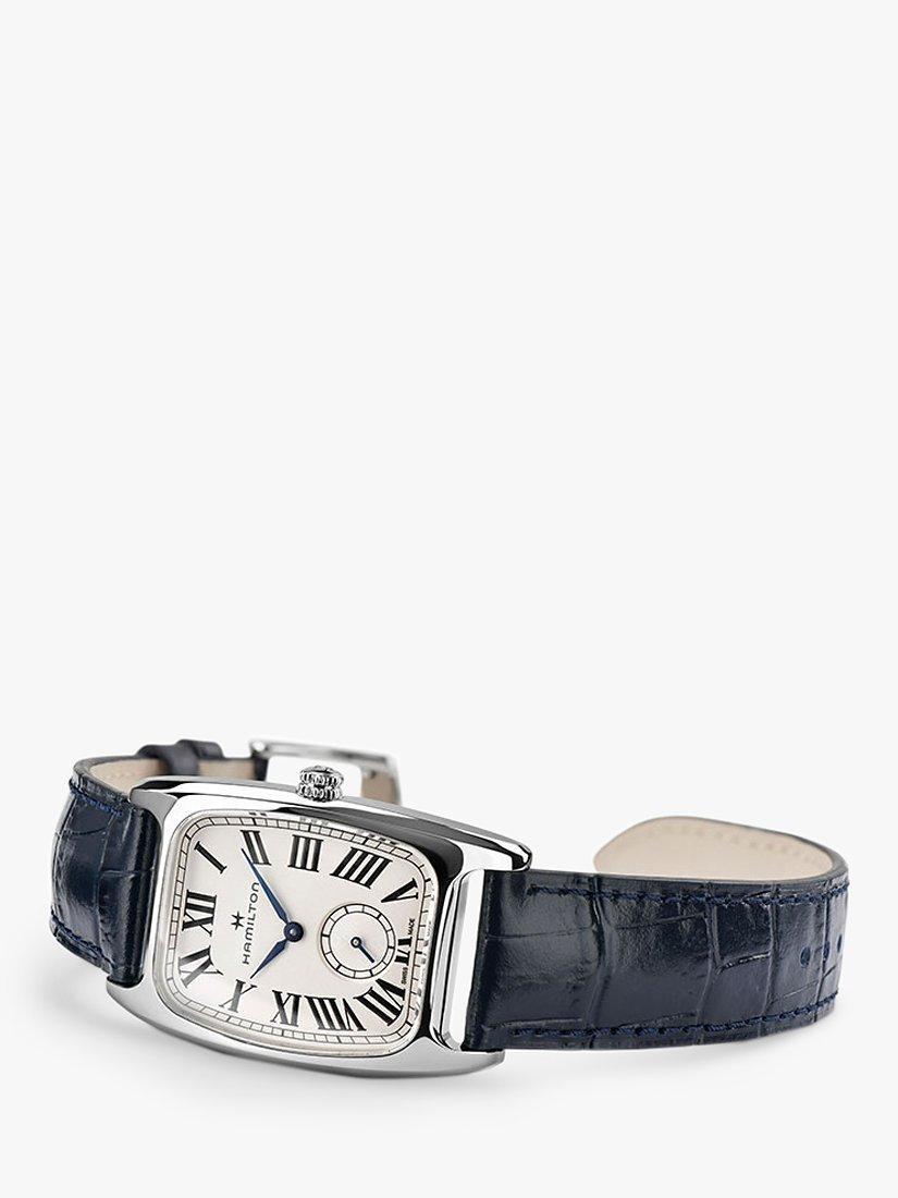 Product image 3 of 4, which shows Hamilton H13421611 Men's American Classic Boulton Small Second Leather Strap Watch, Blue/White