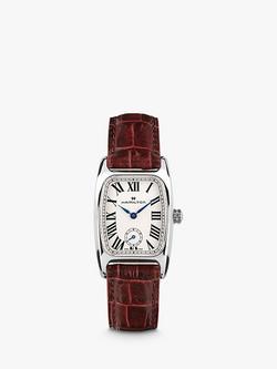Hamilton H13321811 Women's American Classic Boulton Small Second Leather Strap Watch, Dark Red/White, Dark Red/White