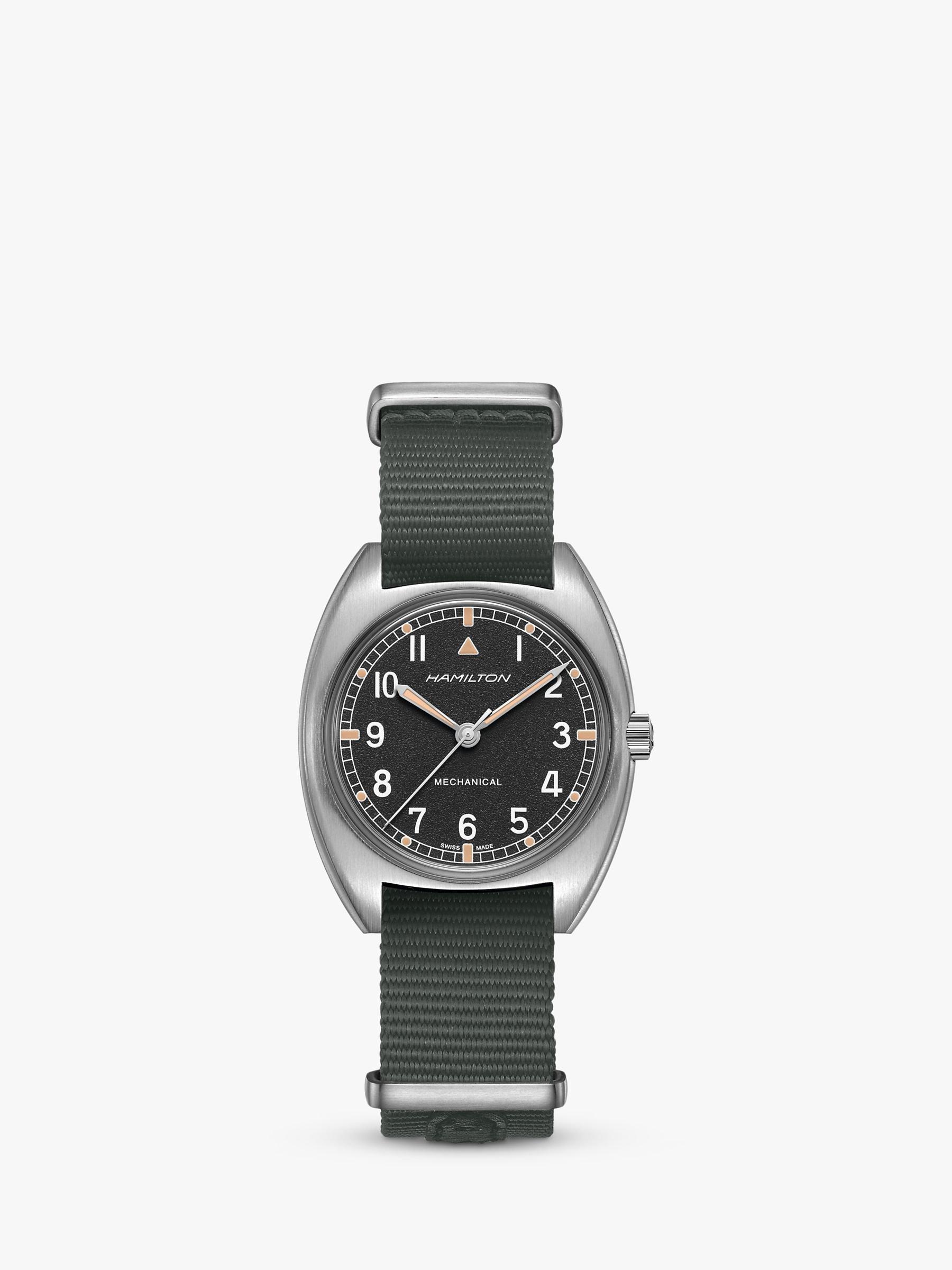 Hamilton H76419931 Men's Khaki Aviation Automatic Fabric Strap Watch, Grey