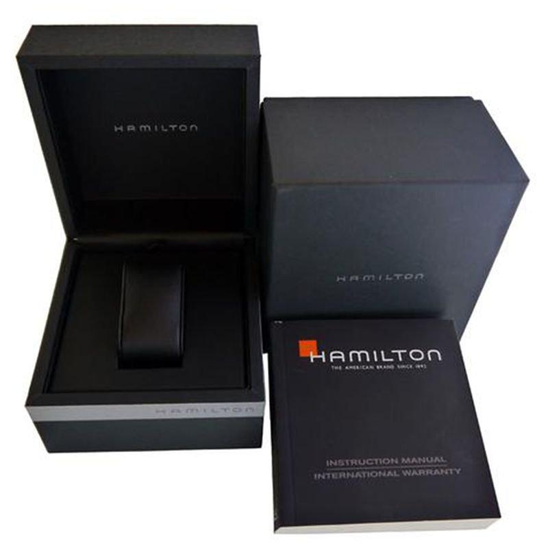 Product image 2 of 6, which shows Hamilton H64615135 Men's Khaki Aviation Pilot Day Date Automatic Bracelet Strap Watch, Silver/Black
