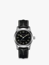 Hamilton H70405730 Men s Khaki Field Murph Khaki Automatic Leather Strap Watch Black