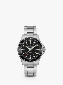 Hamilton H82515130 Men's Khaki Navy Scuba Automatic Bracelet Strap Watch, Silver/Black, Silver/Black