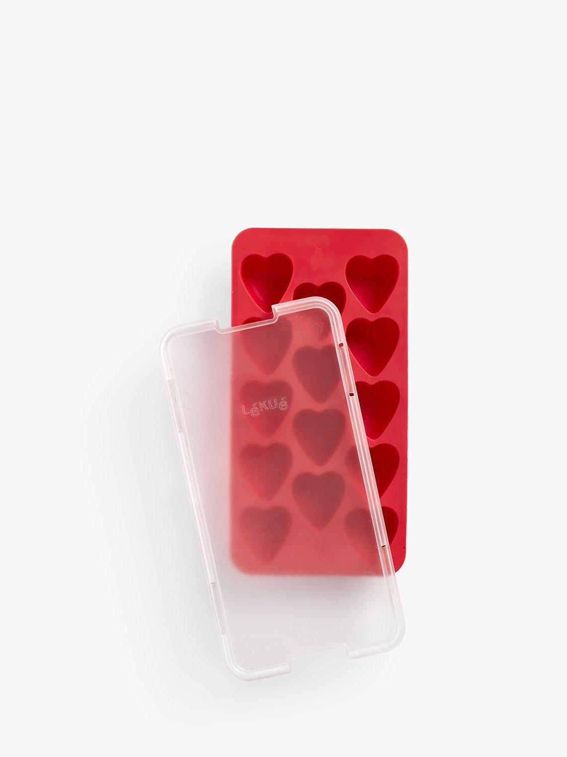 Lékué Heart Ice Cube Tray, 14 Cube, Red