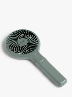 John Lewis Handheld & Foldable Desk Fan, 4 inch, Sage