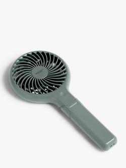 John Lewis Handheld & Foldable Desk Fan, 4 inch, Sage