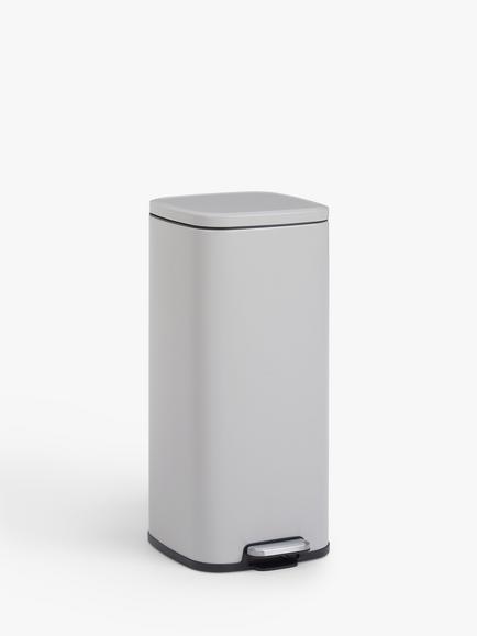 John Lewis Pedal Bin, 30L, Grey