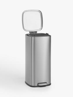 John Lewis Pedal Bin, 30L - view 2, Stainless Steel