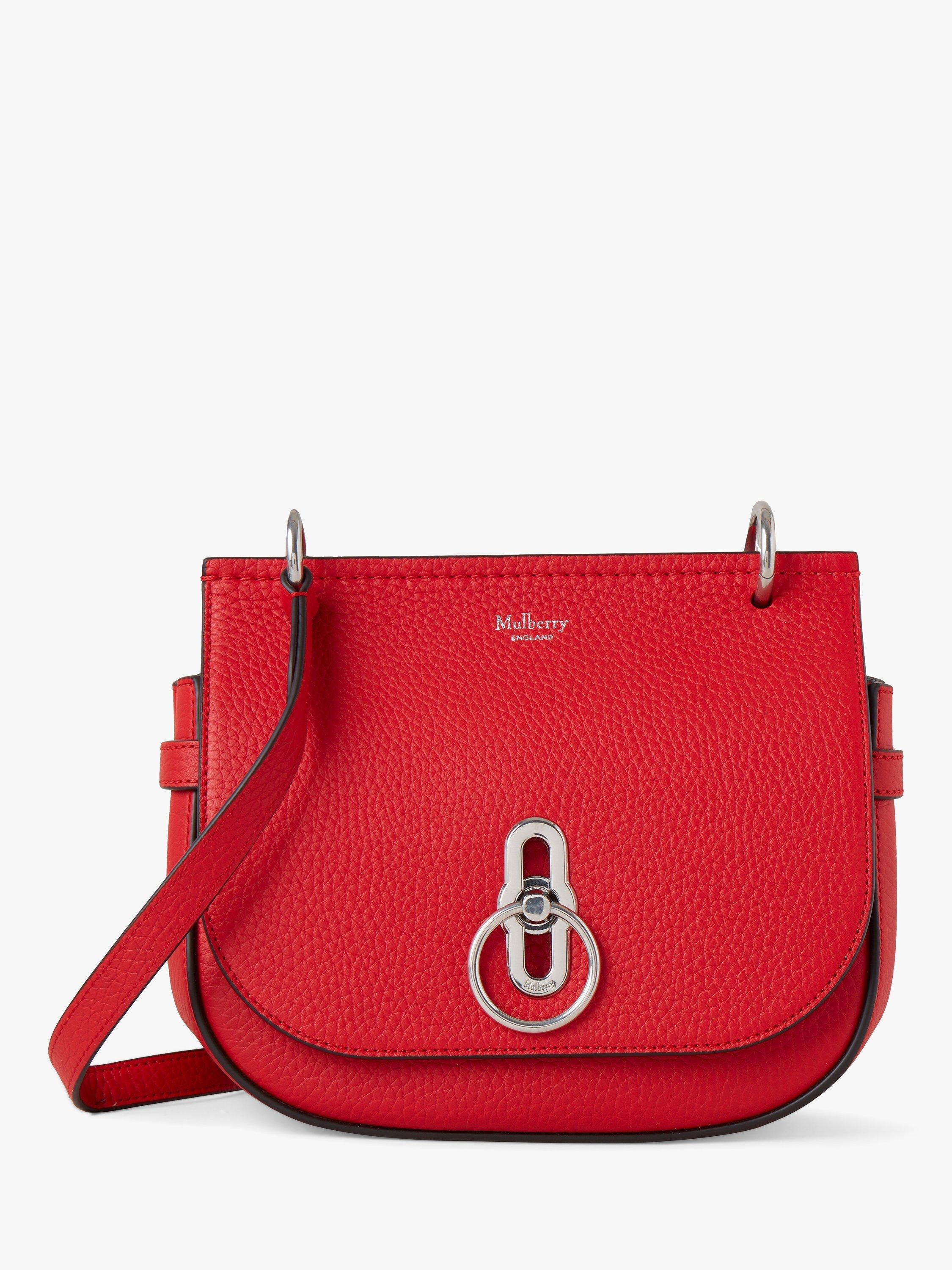 Mulberry Small Amberley Heavy Grain Leather Satchel Bag, Lancaster Red