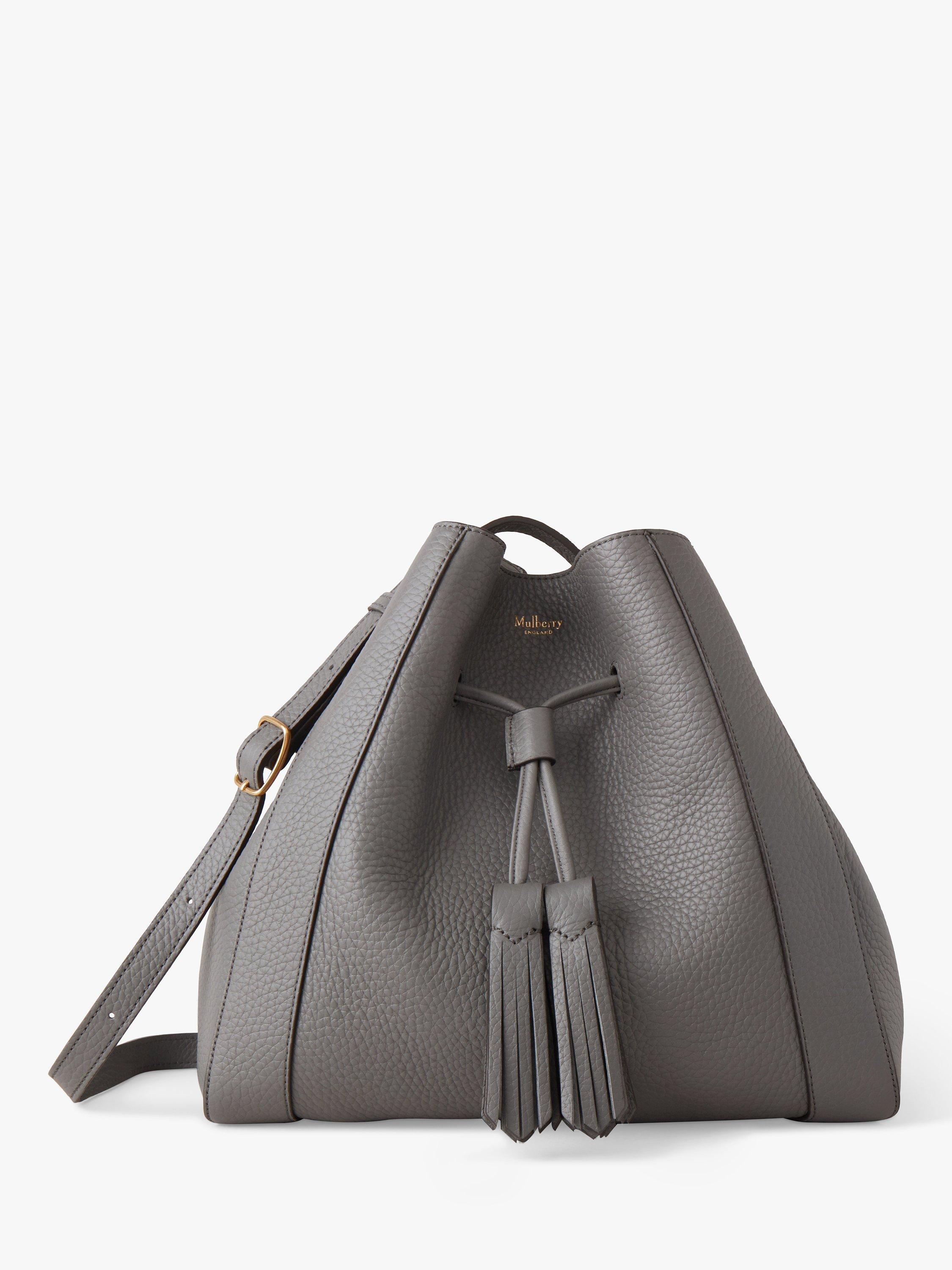 Mulberry Small Millie Heavy Grain Leather Tote Bag, Charcoal