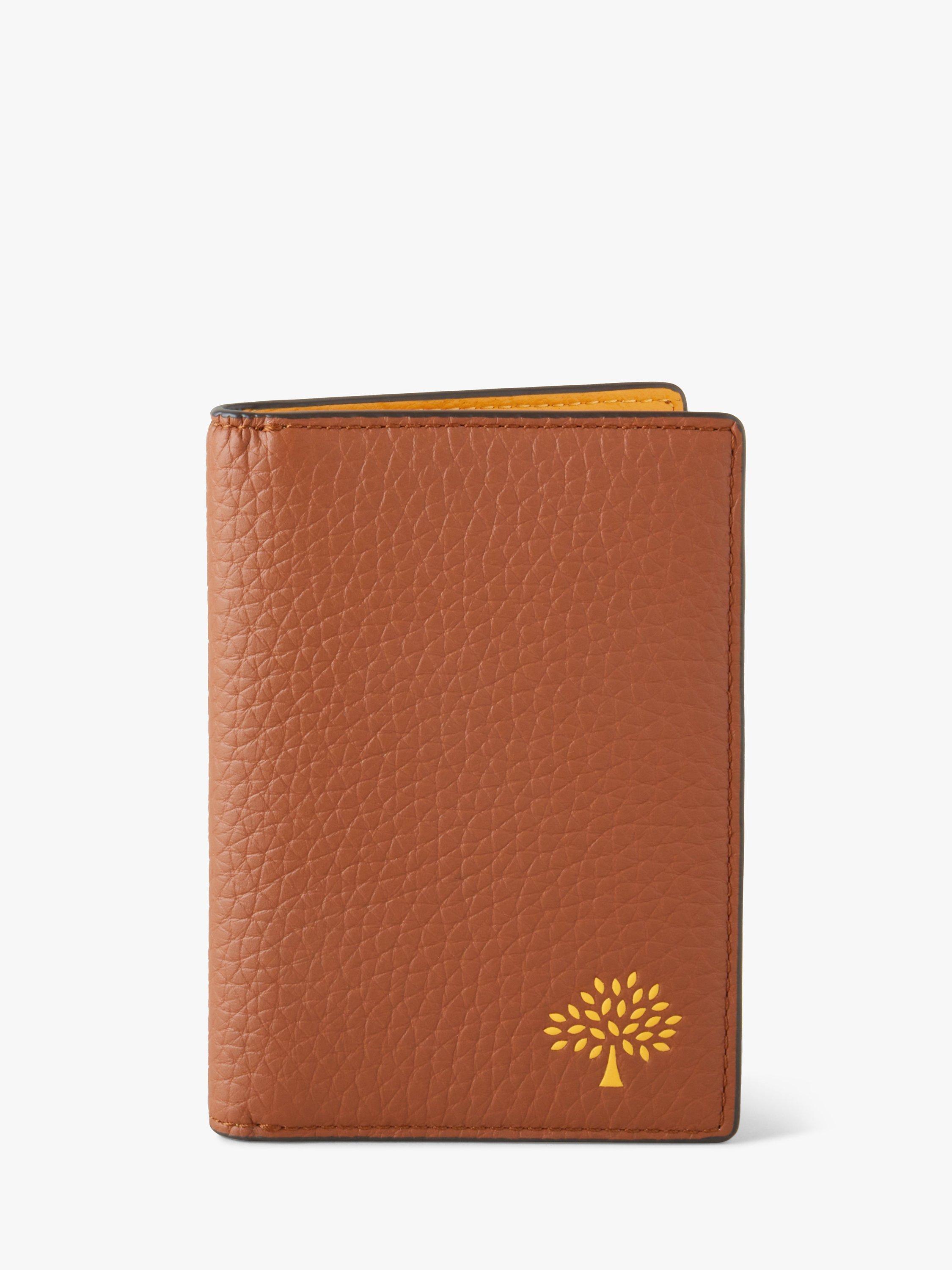 Mulberry Heavy Grain Leather Card Wallet, Chestnut