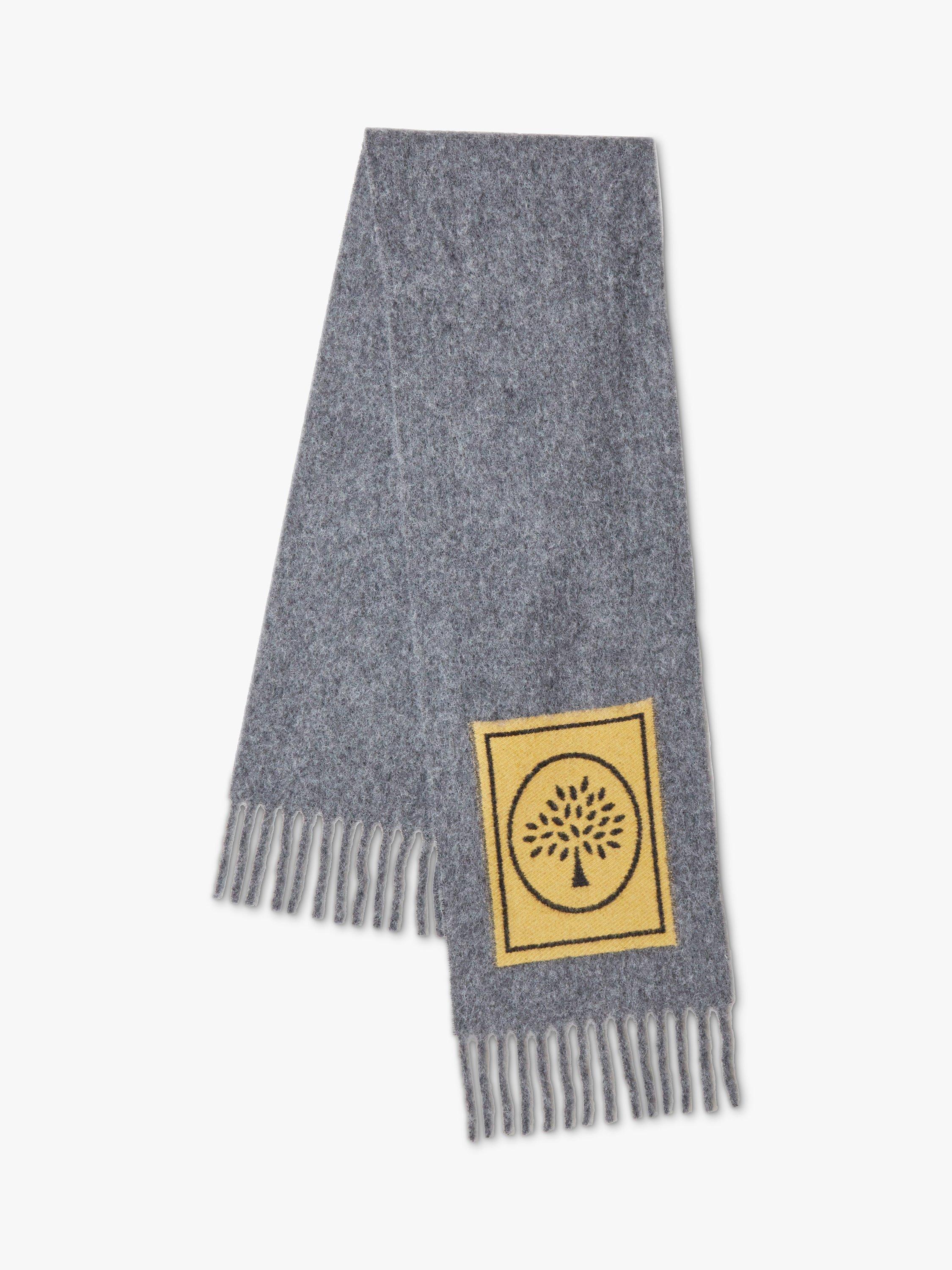 Mulberry Alpaca Patch Solid Scarf, Charcoal