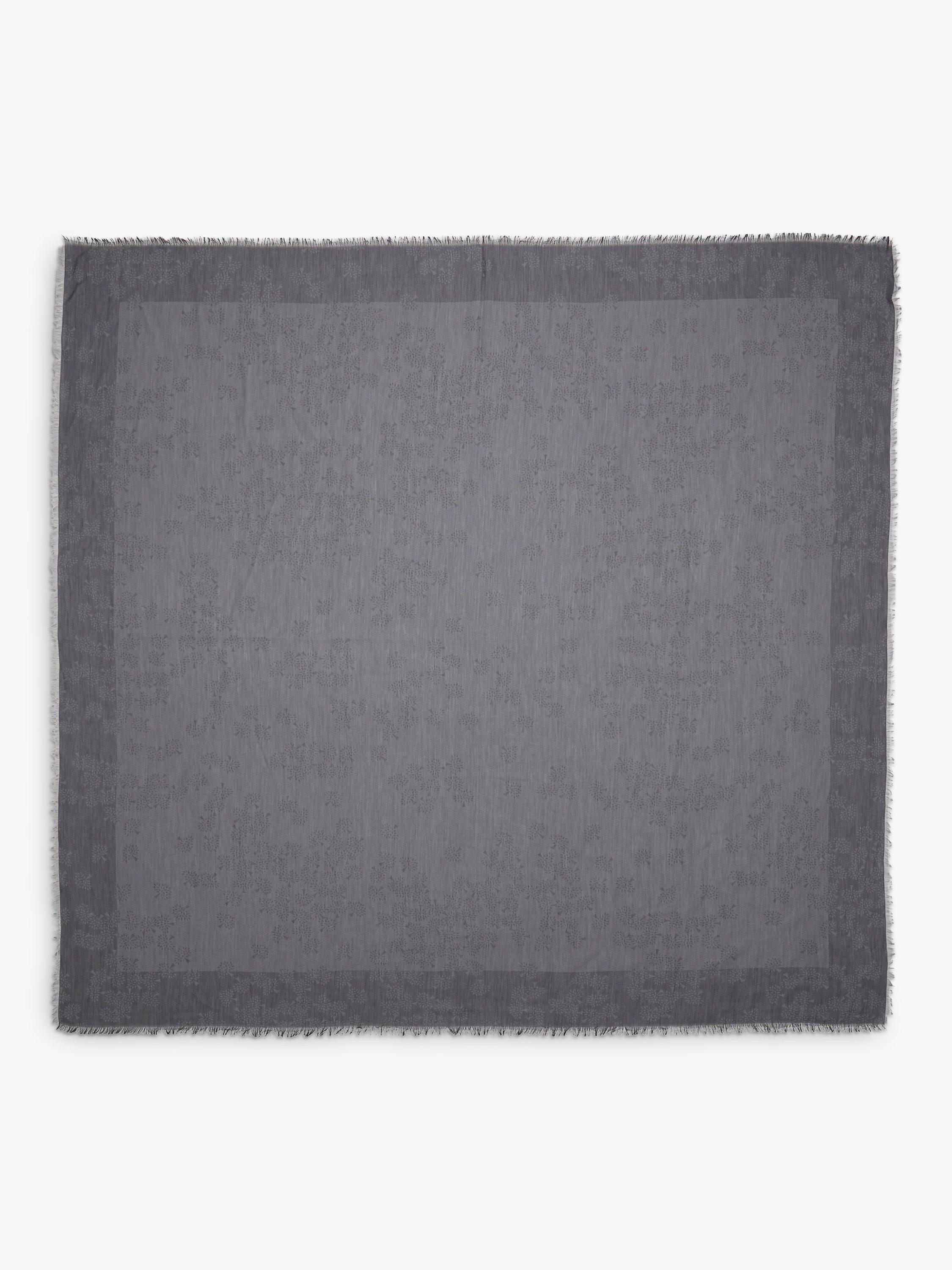 Mulberry Tamara Square Cotton Scarf, Charcoal